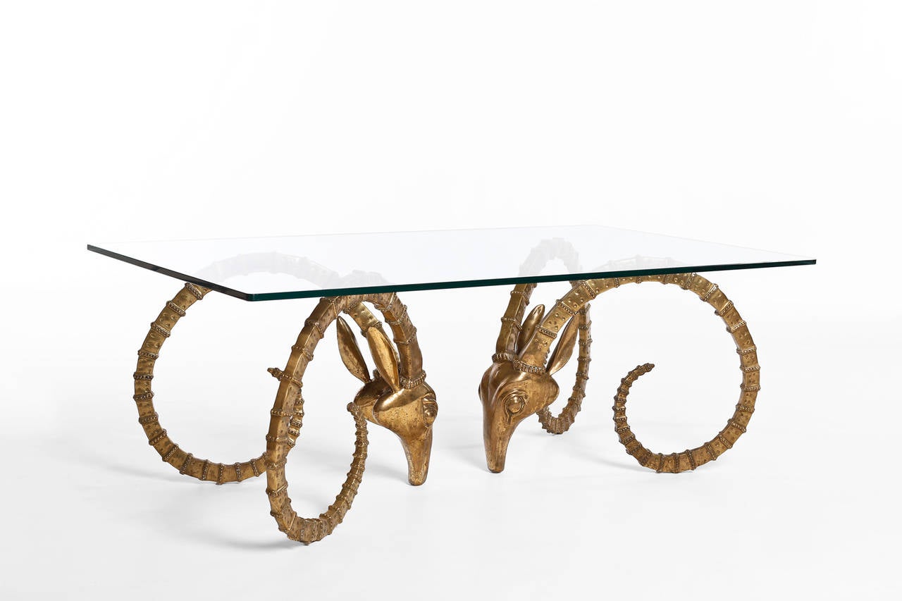 Brass Ram's Head Coffee Table at 1stdibs