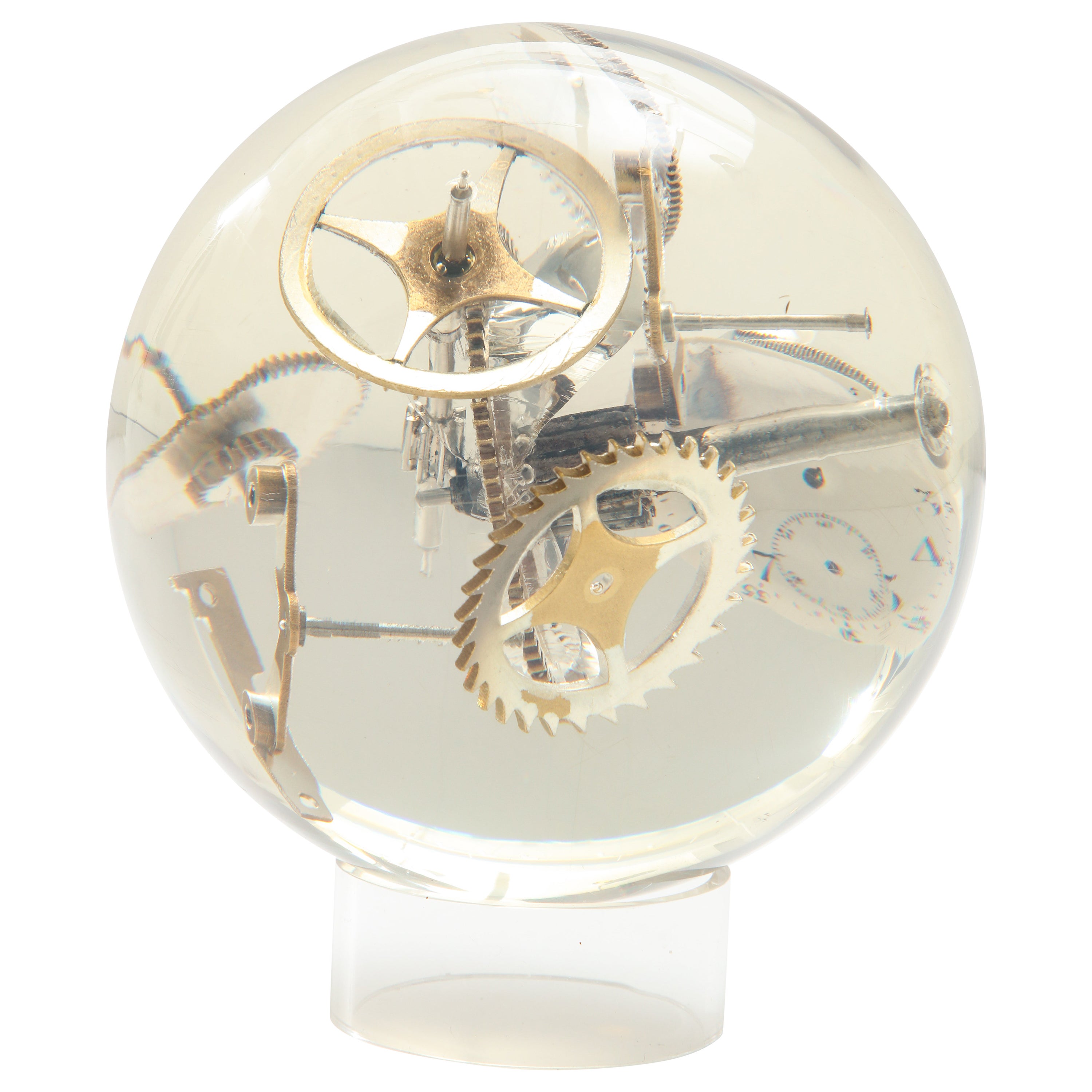 Exploded Watch Parts Sphere, Resin, Acrylic, Lucite For Sale at 1stDibs