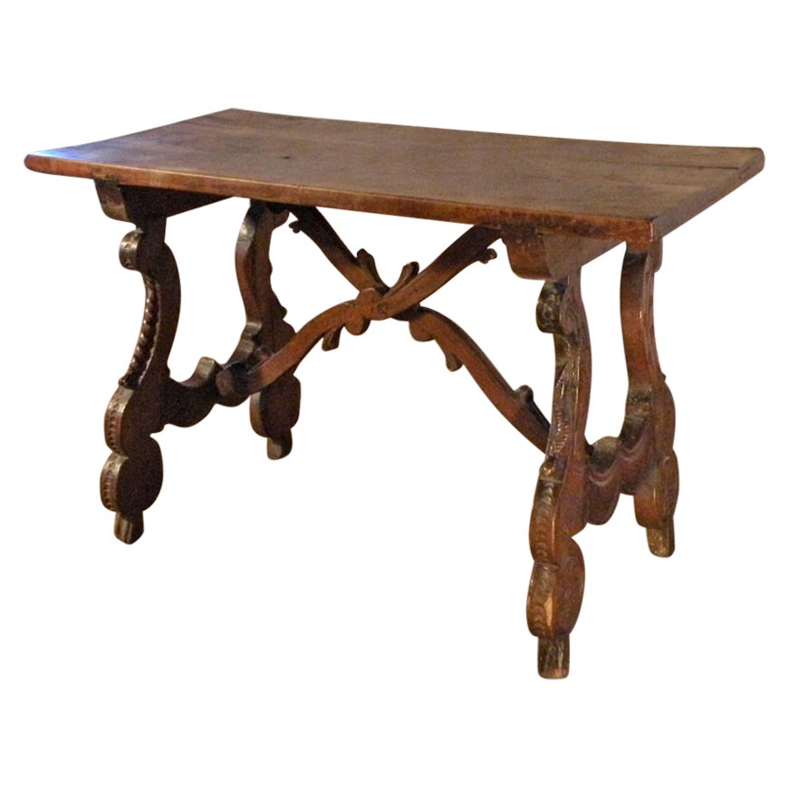 Spanish Colonial Style Stone Top Console Table at 1stDibs