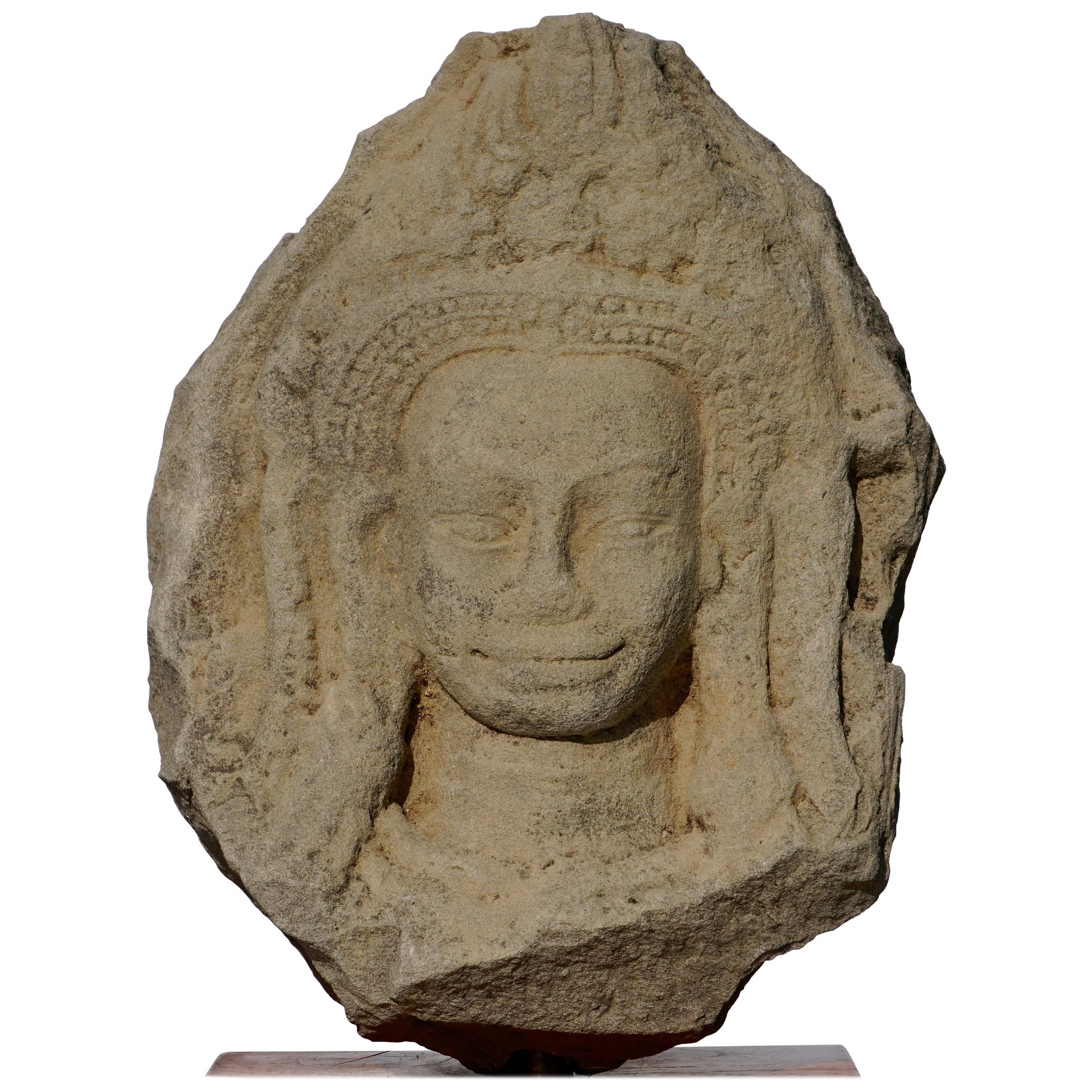 Khmer Sandstone Figure of a Female Deity For Sale at 1stDibs khmer