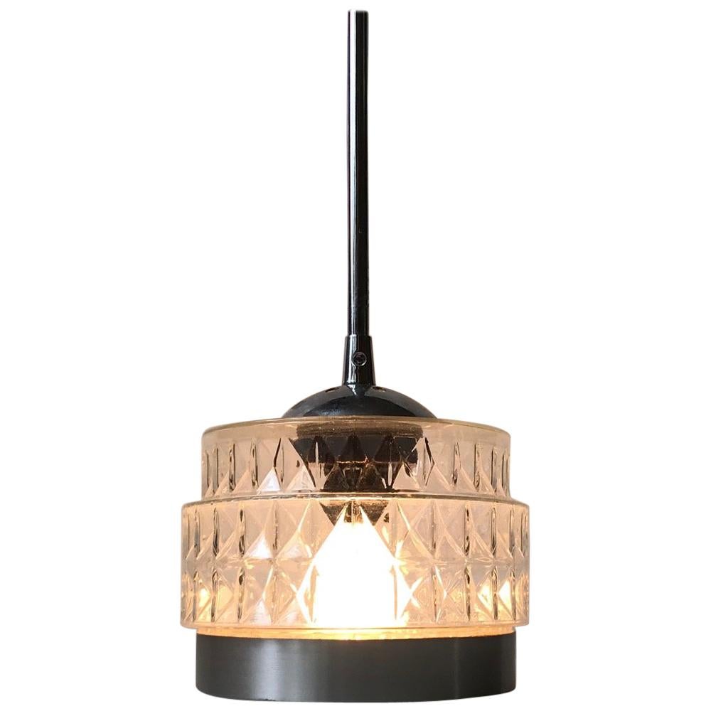 Aqua Blue Danish Modern Teardrop and Glass Pendant Light at 1stDibs