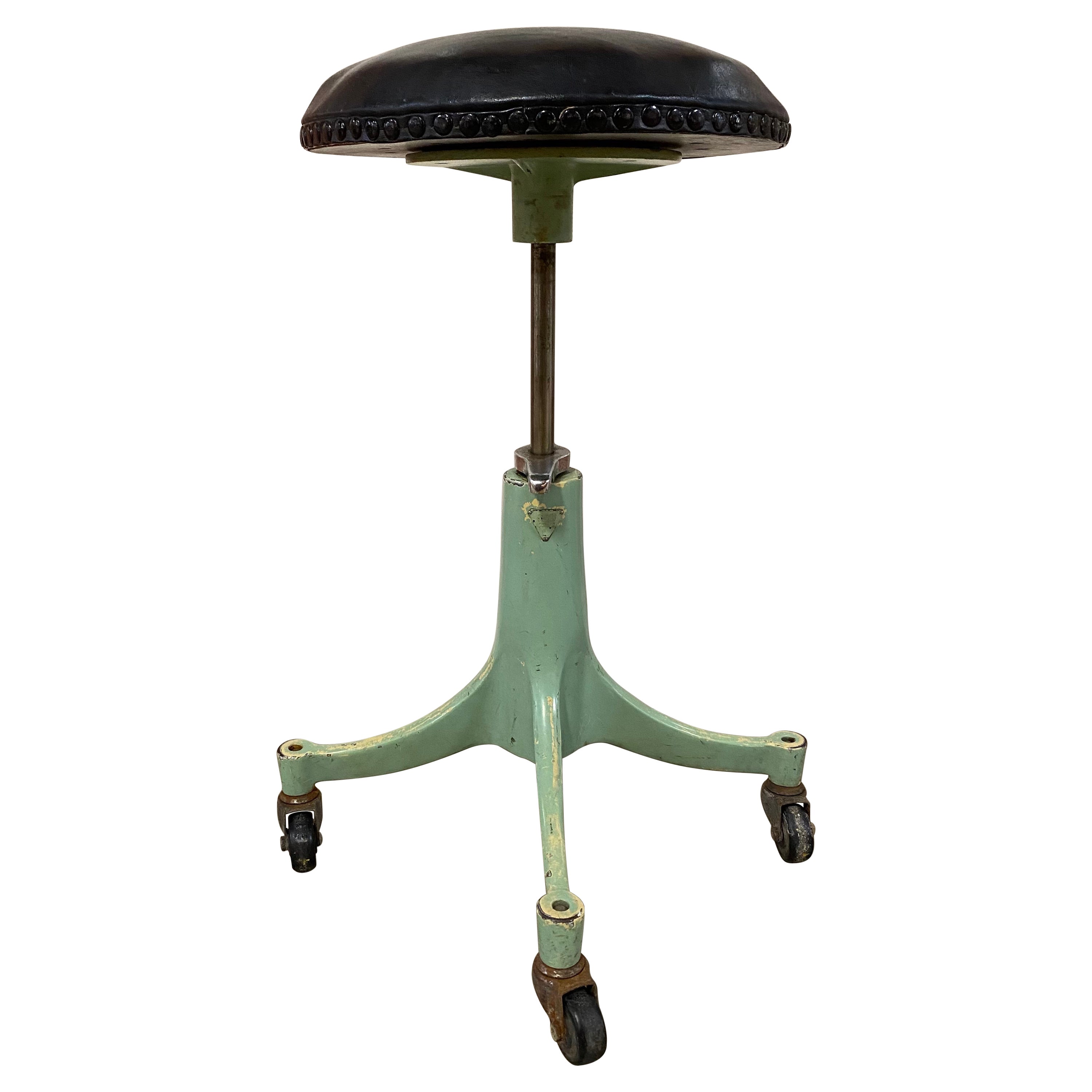 Assorted Leather Vintage Counter Height Stools For Sale at 1stDibs