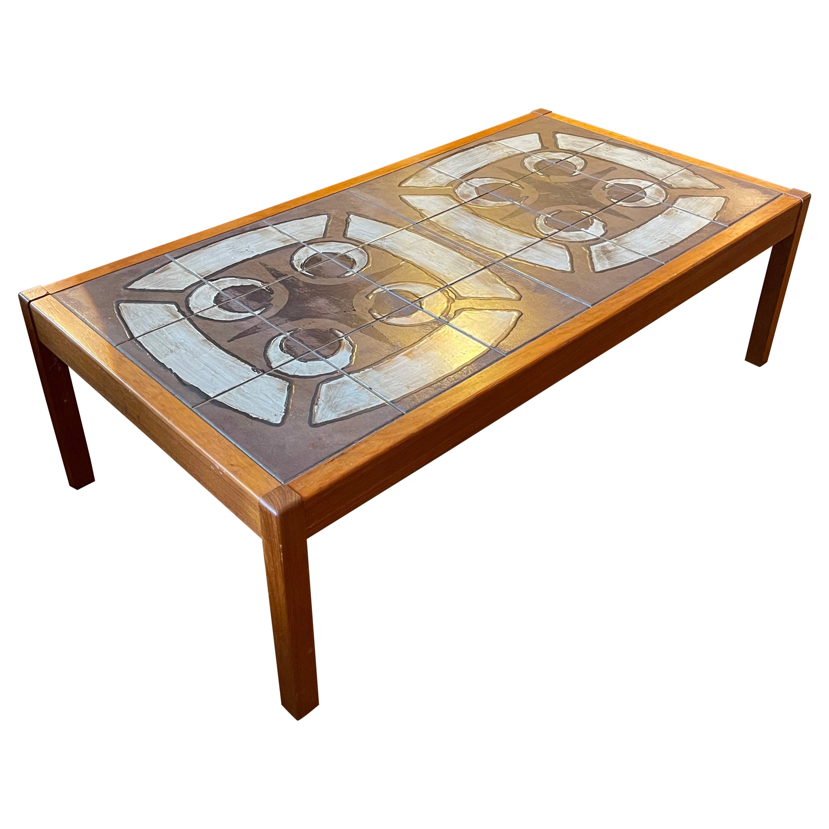 Large Danish Modern Rosewood and Tile Coffee Table For Sale at 1stDibs danish tiled coffee