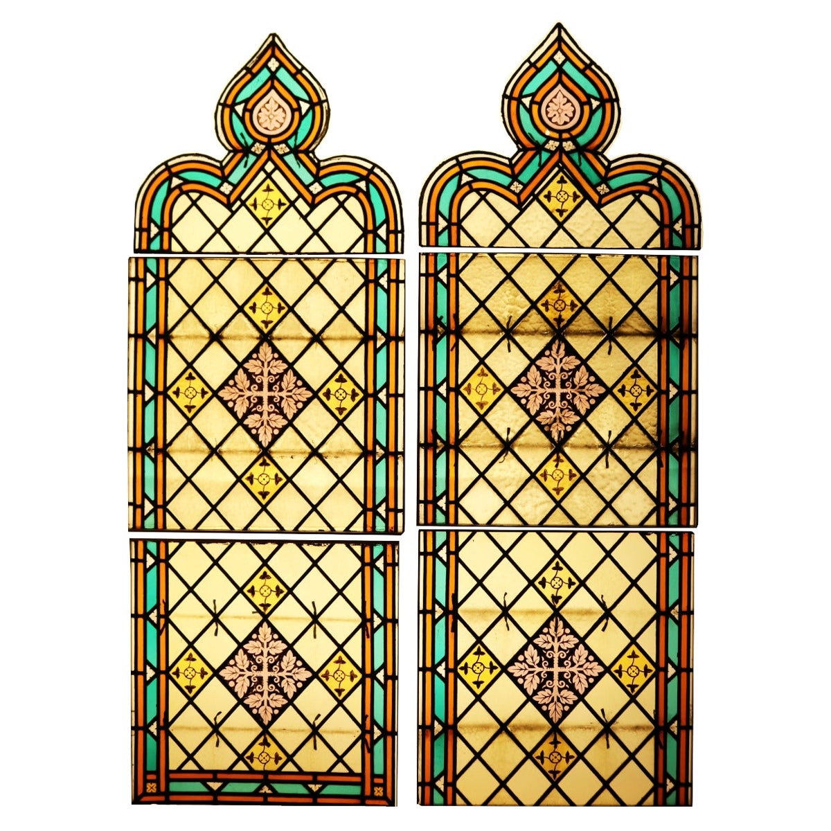 Stained Glass Reclaimed Window For Sale at 1stDibs