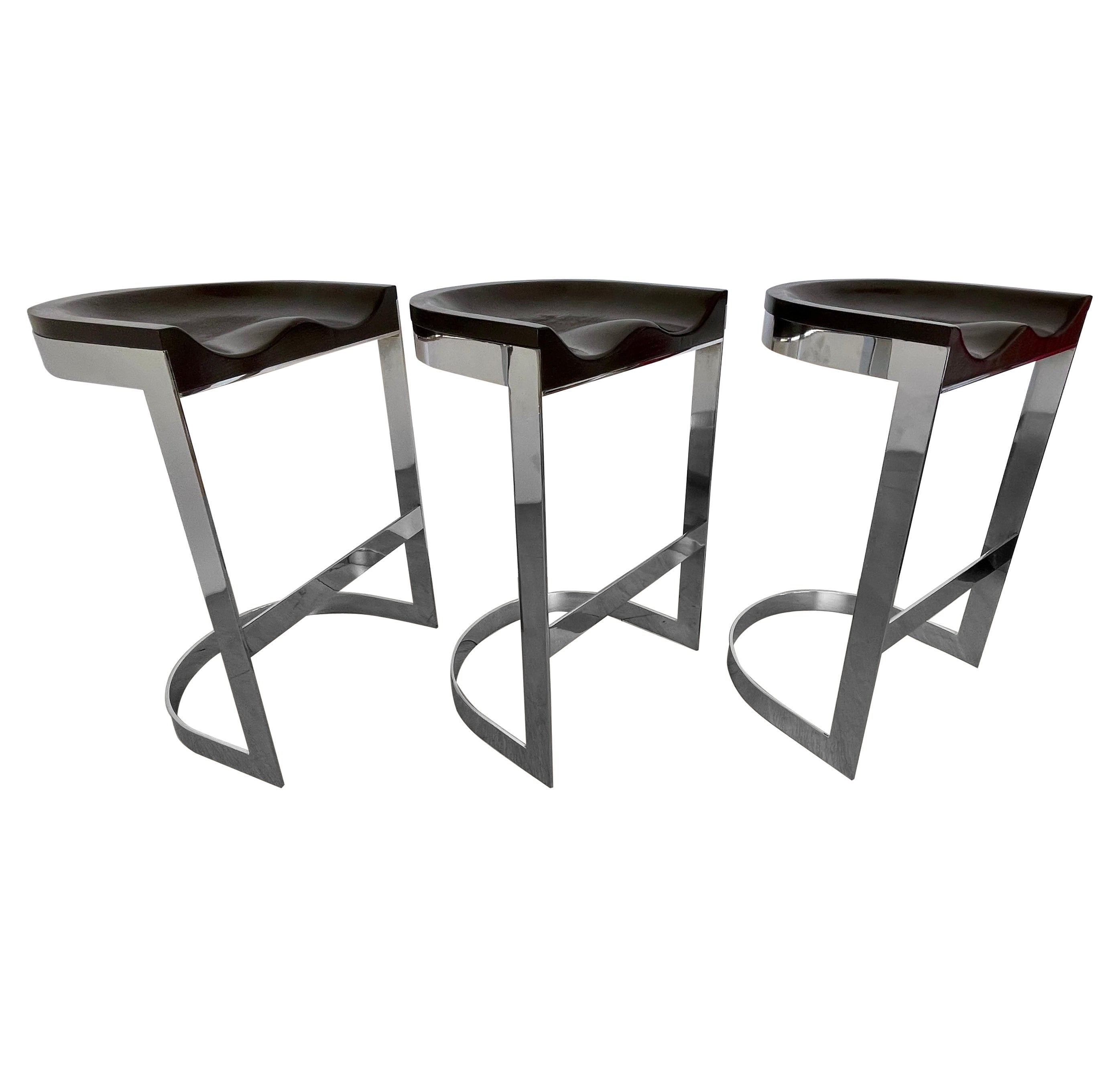 Warren Bacon Bar Stools at 1stDibs