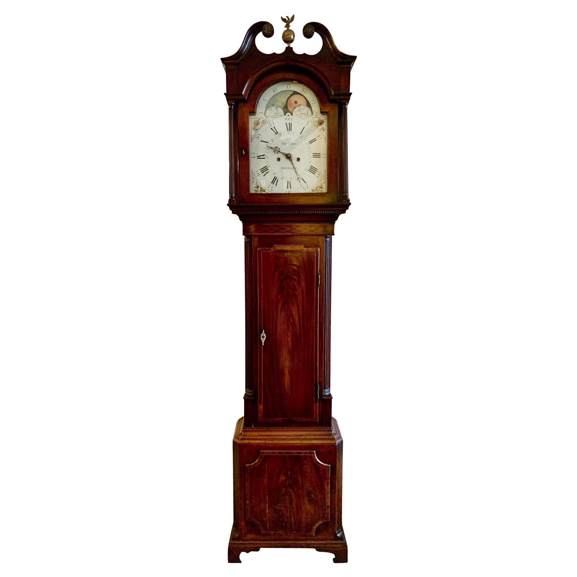 Impressive Mahogany Moon Phase Grandfather Clock by Clare Warrington
