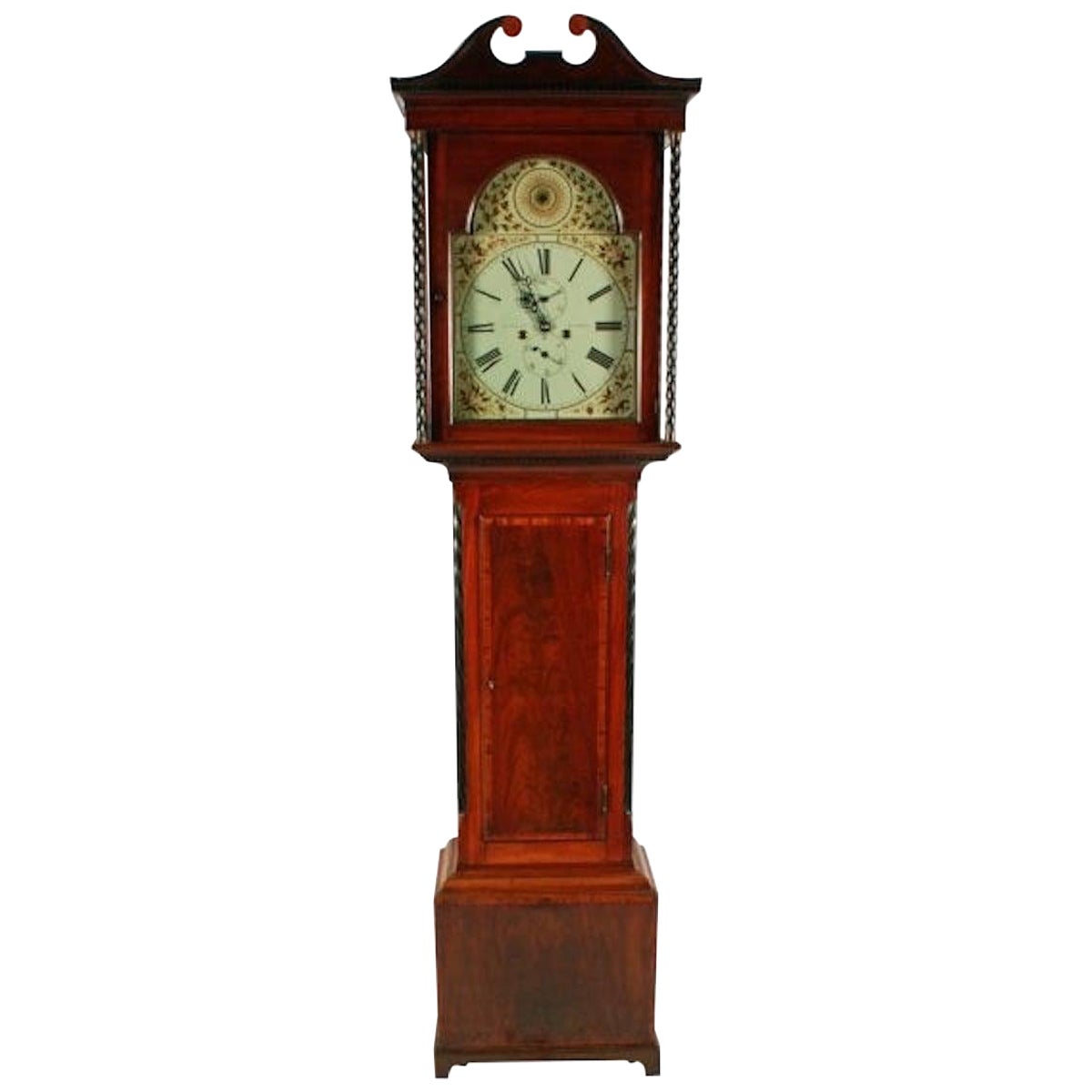 Beautiful Antique English Grandfather Clock, Mahogany, 19th Century For