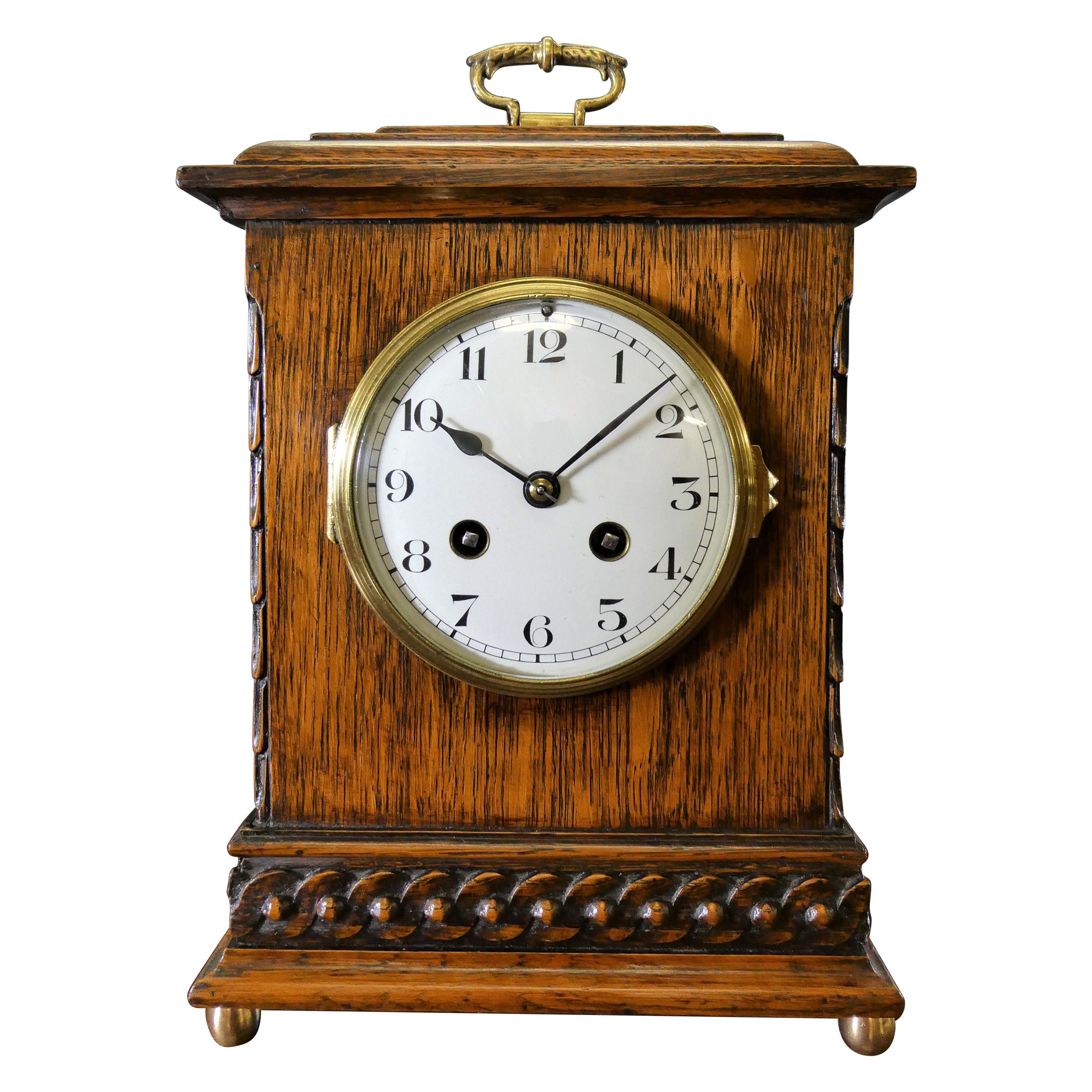 Light Oak Mantel Clock For Sale at 1stDibs