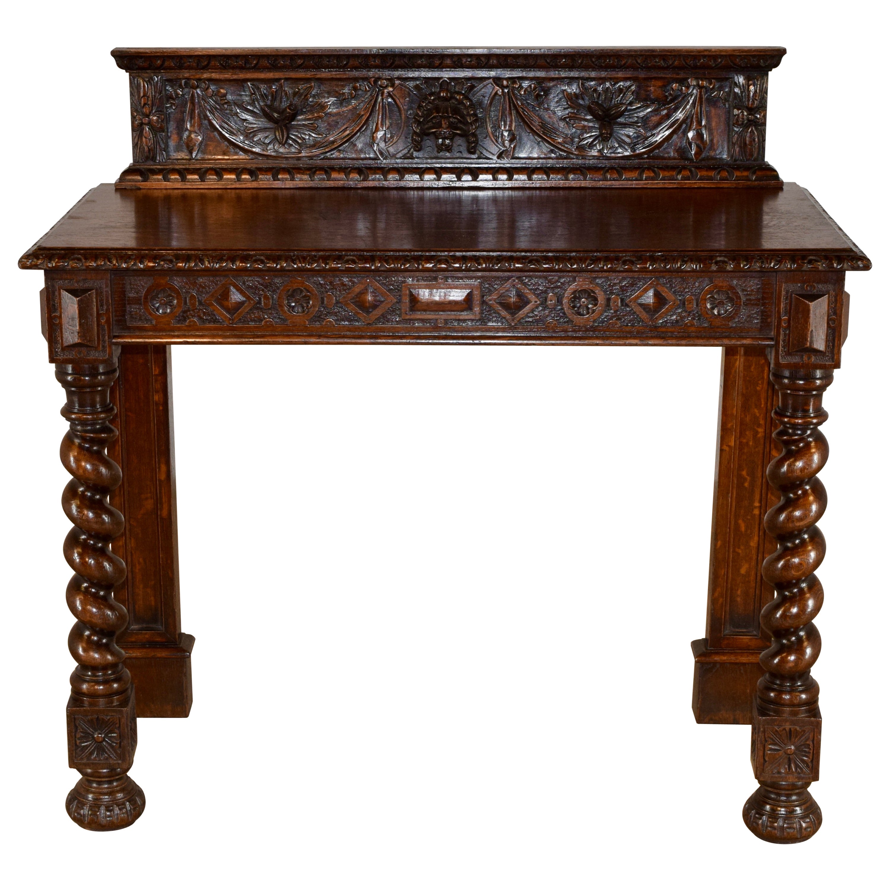 English Carved Oak Console Table For Sale at 1stDibs english console