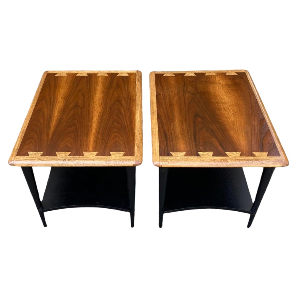 Lane Perception MidCentury Modern Walnut End Tables, Pair at 1stDibs