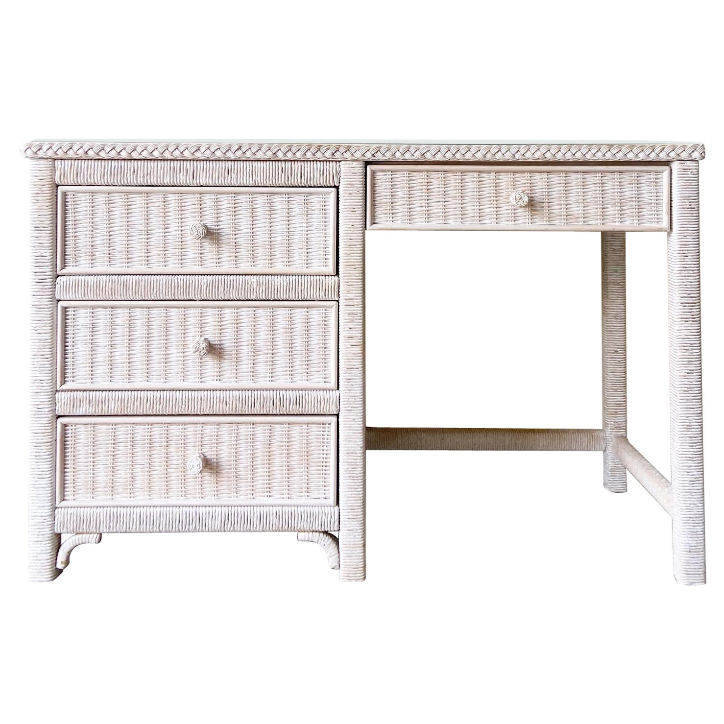 Boho Chic Wicker Writing Desk by Lexington Furniture Co. For Sale at