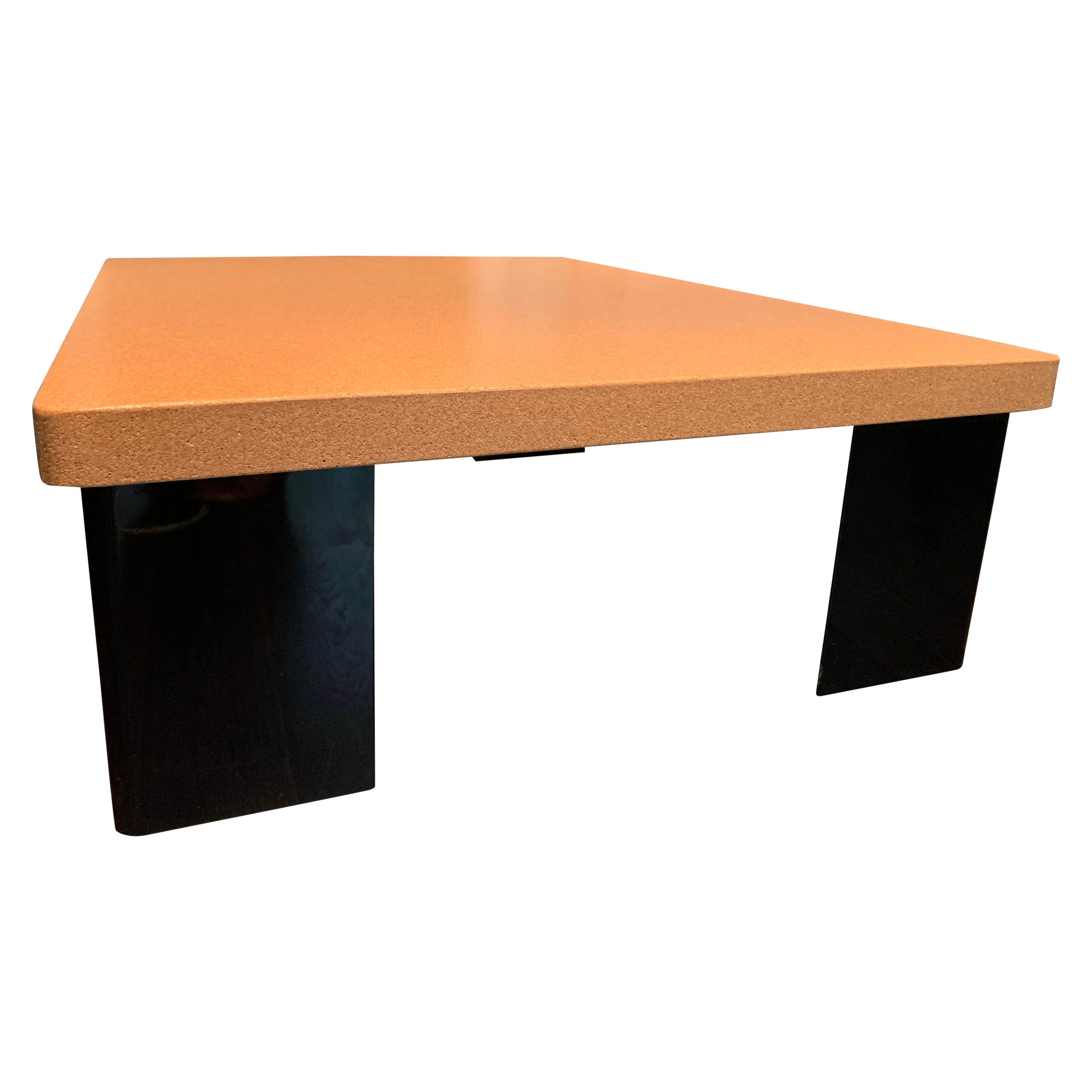 Rosewood Coffee Table with Black Lacquered Legs For Sale at 1stDibs