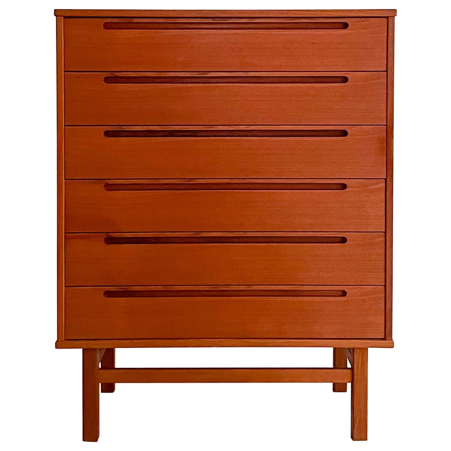 MidCentury Modern Nils Jonsson Teak Highboy Dresser at 1stDibs