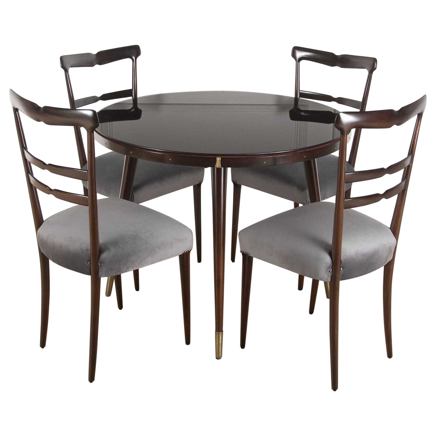 Italian Marquetry Games Table And Four Chairs at 1stDibs italian