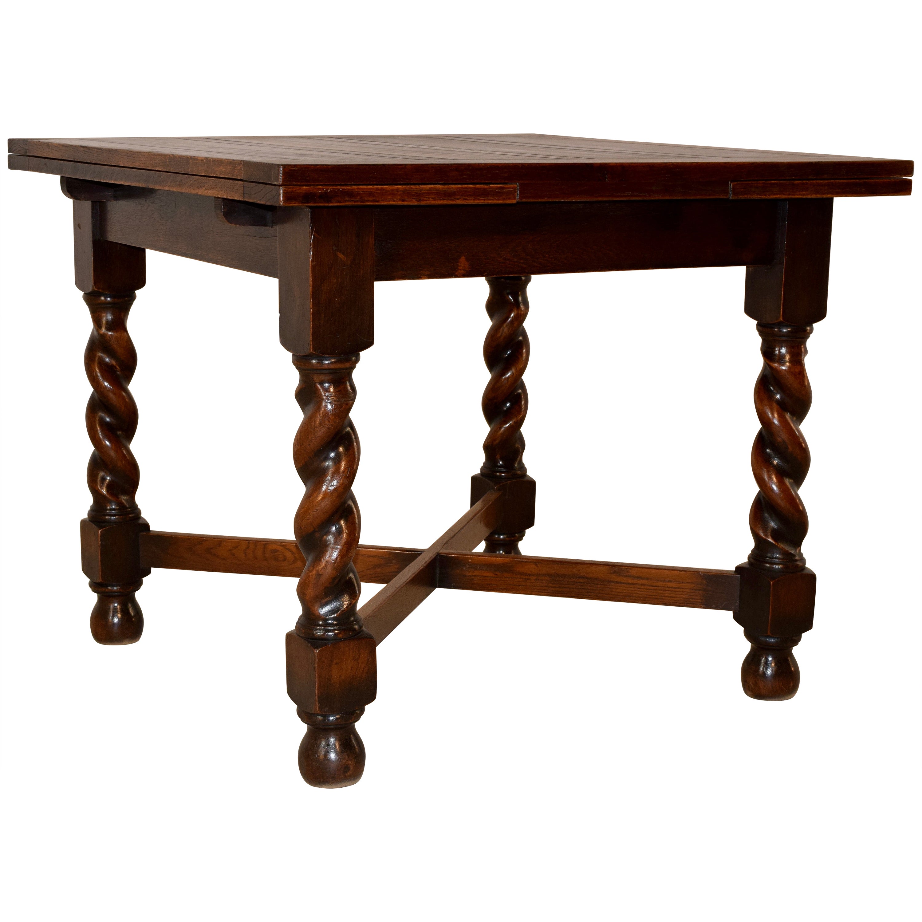 19th Century English Oak Draw Leaf Table For Sale at 1stDibs