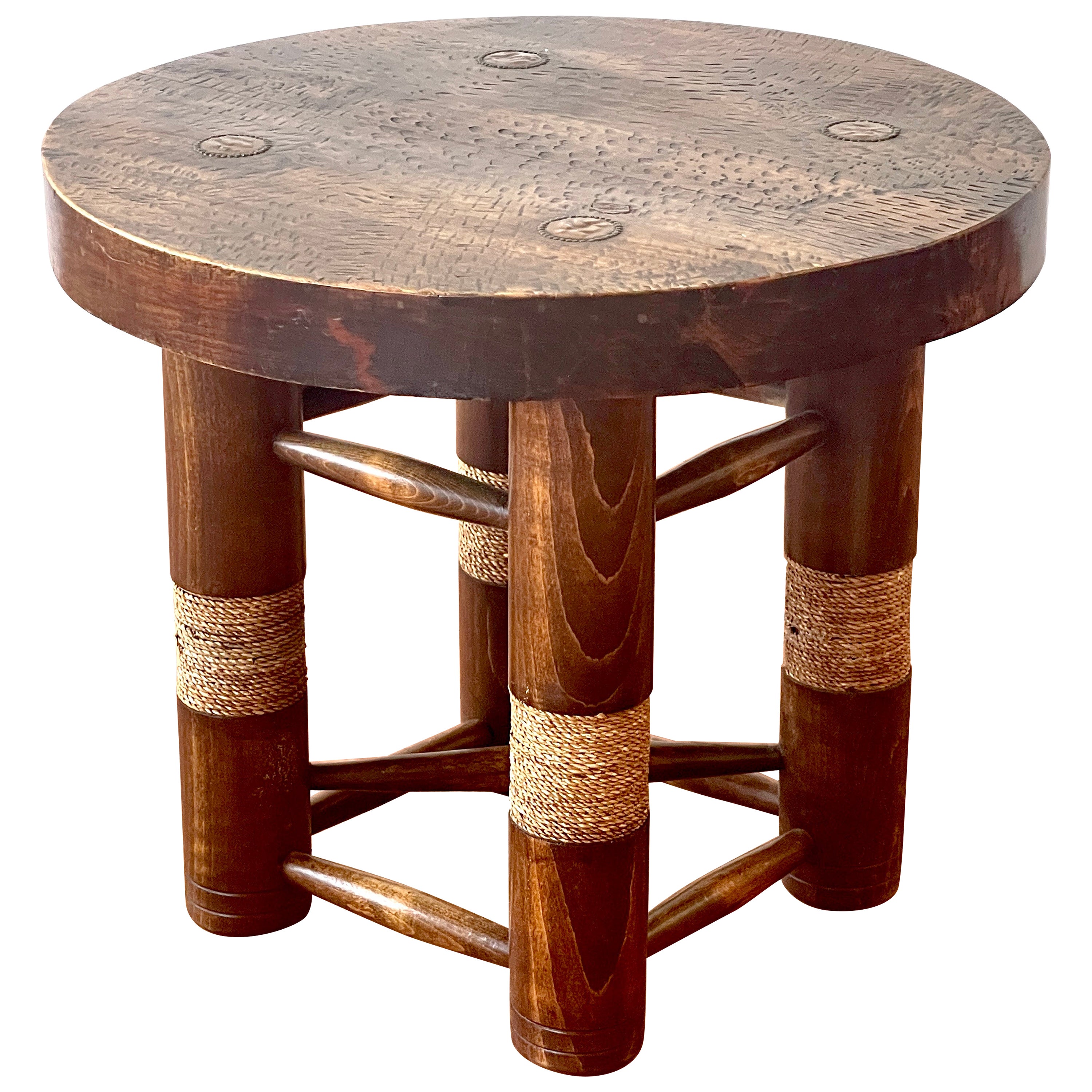 Charles Dudouyt Rope End Table For Sale at 1stDibs