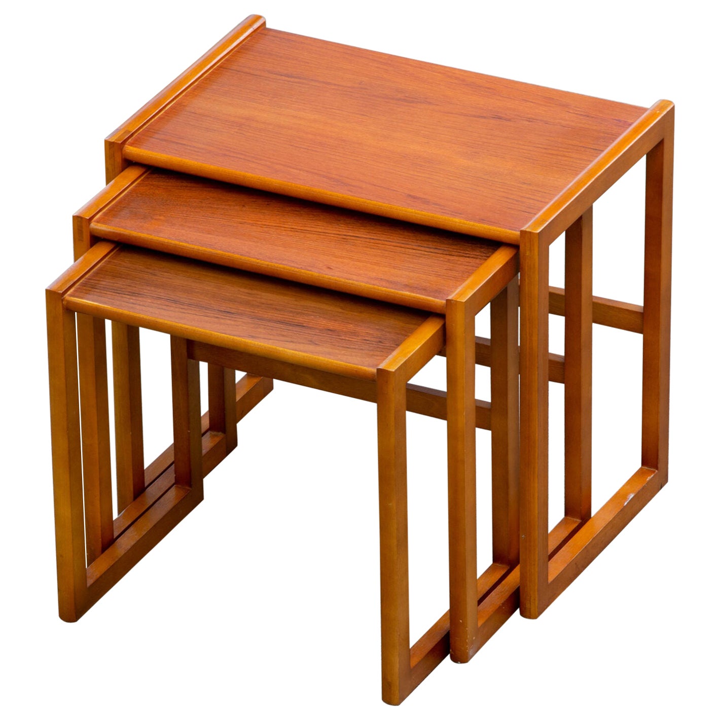 Midcentury Teak Nesting Coffee Tables For Sale at 1stDibs