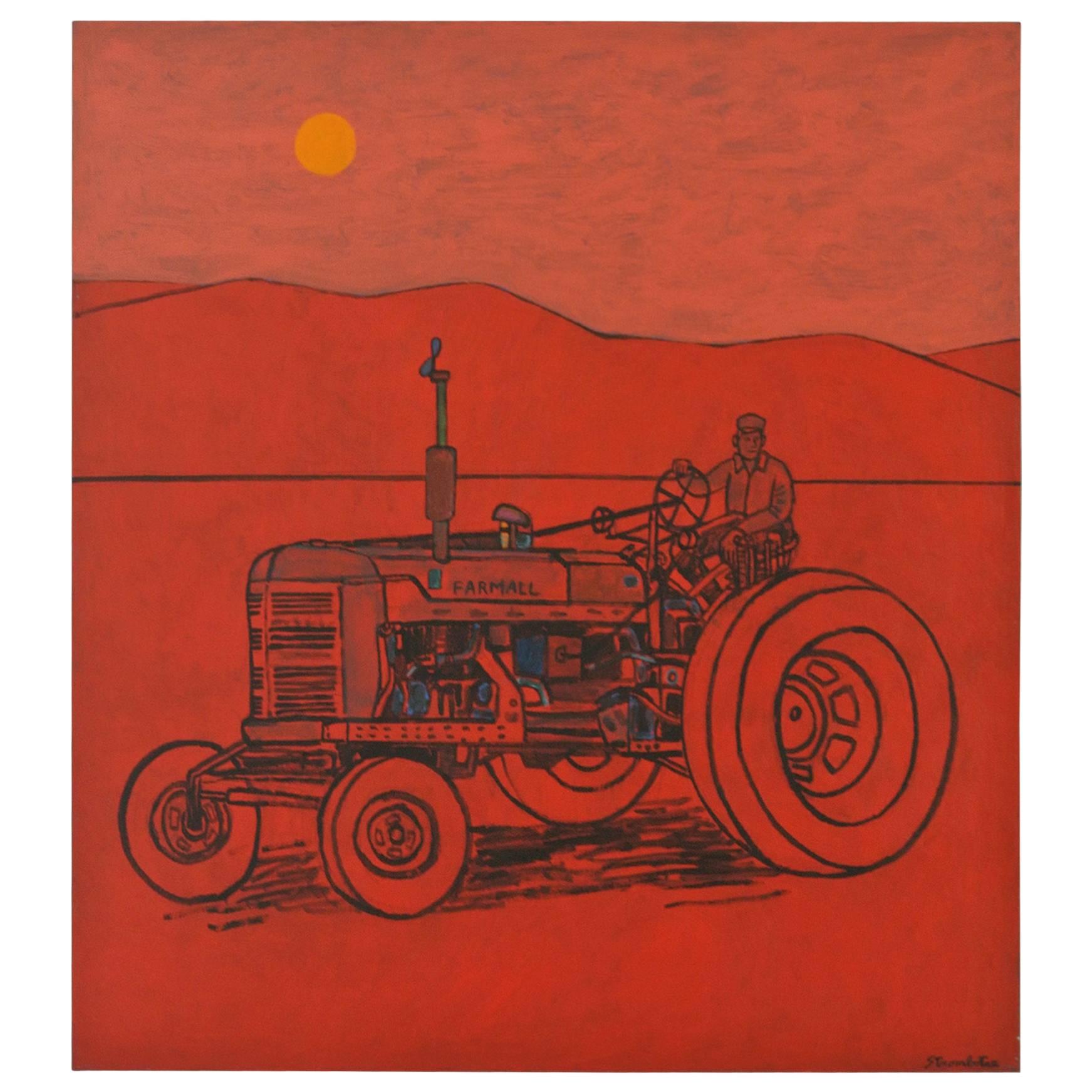 Big Tractor Painting For Sale at 1stDibs