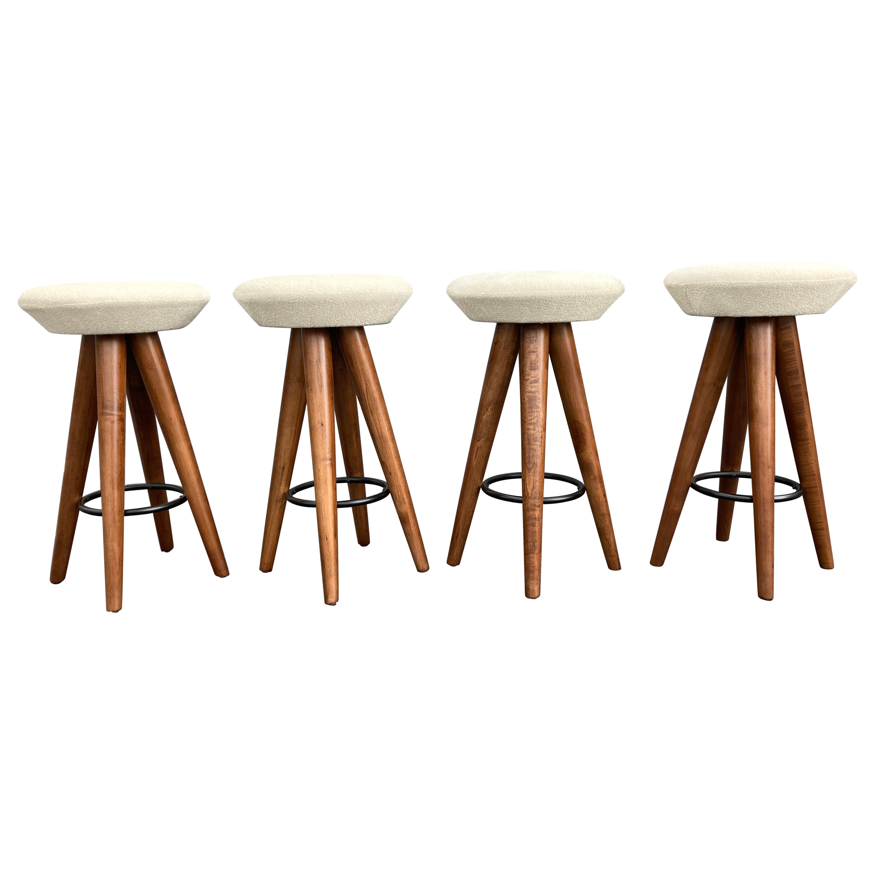 Paul Tuttle Set of 3 Mid Century Modern Bar Stools at 1stDibs