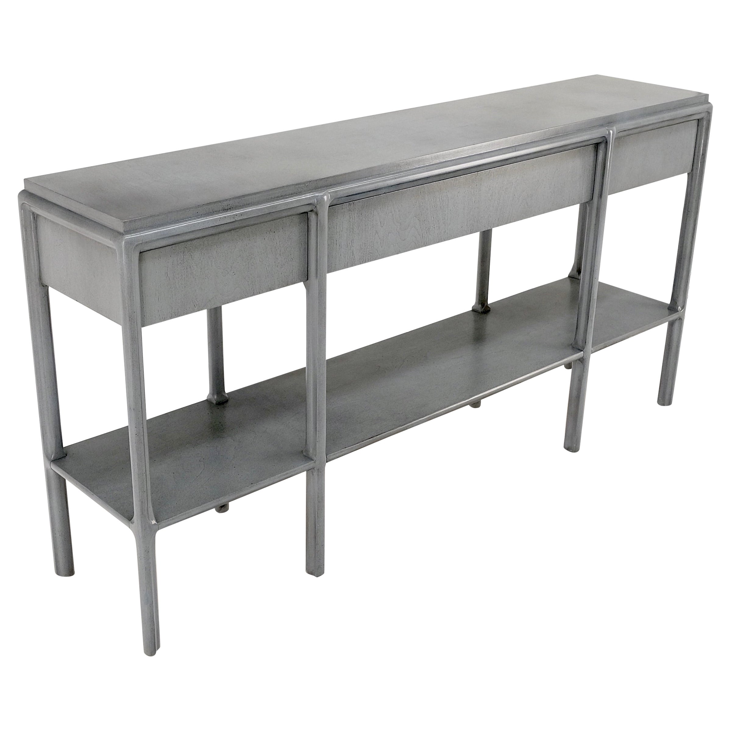 Faux Finish 3 Drawer Long Sofa Console Table Credenza W