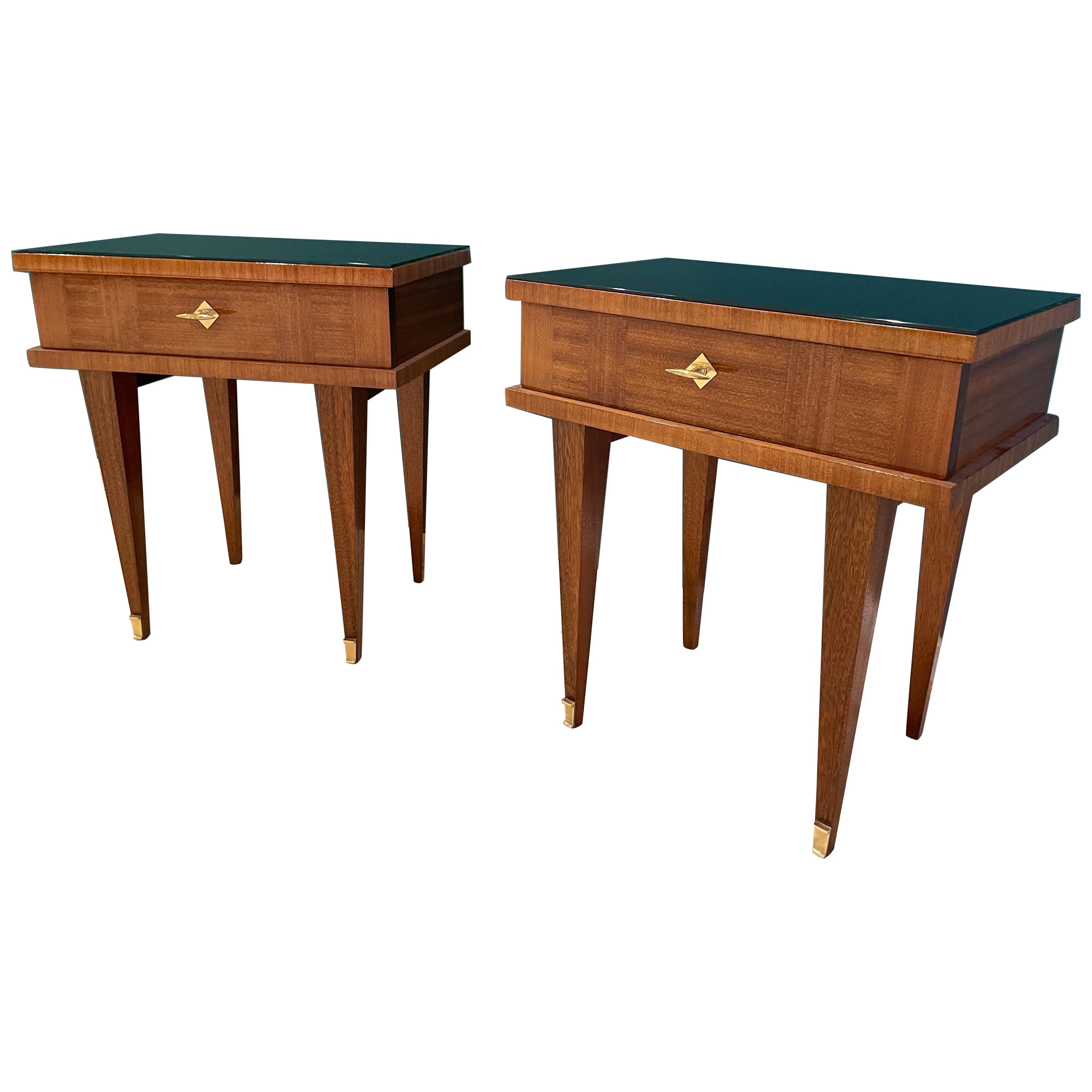 2 Art Deco Bedside Tables Palisander at 1stDibs