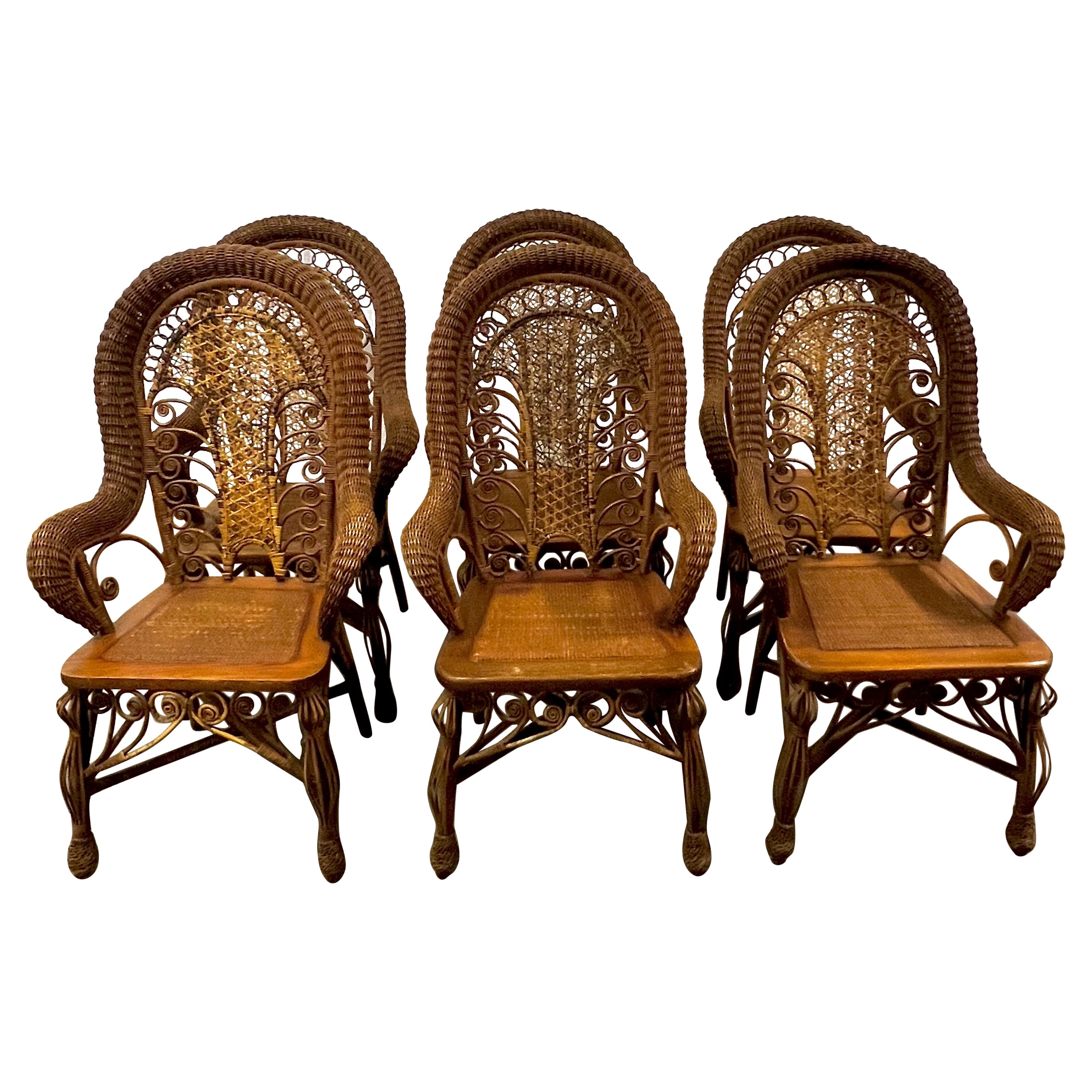 Six Vintage Lloyd Loom Wicker Dining Chairs at 1stDibs lloyd loom