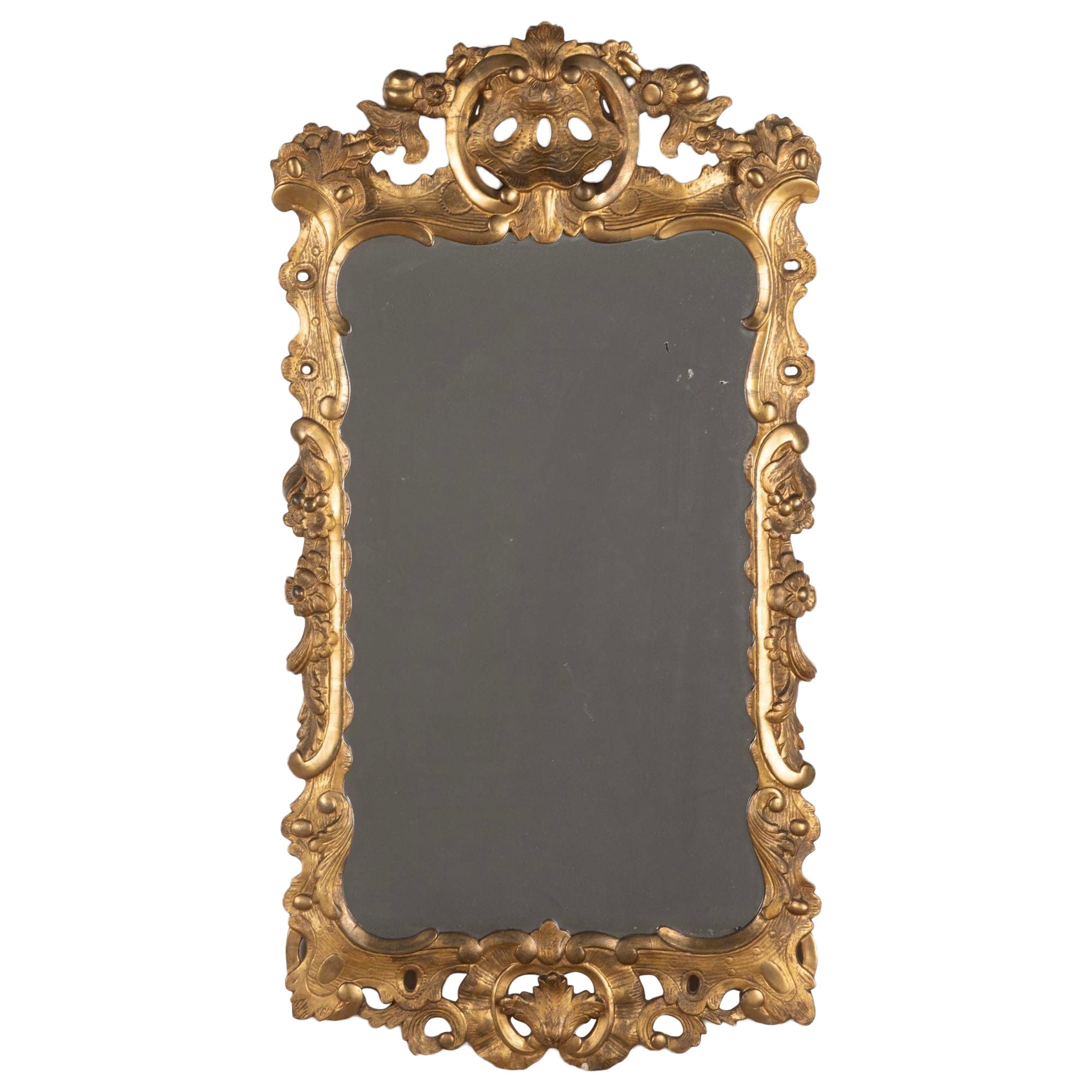 18th Century Irish Carved Giltwood Mirror For Sale at 1stDibs