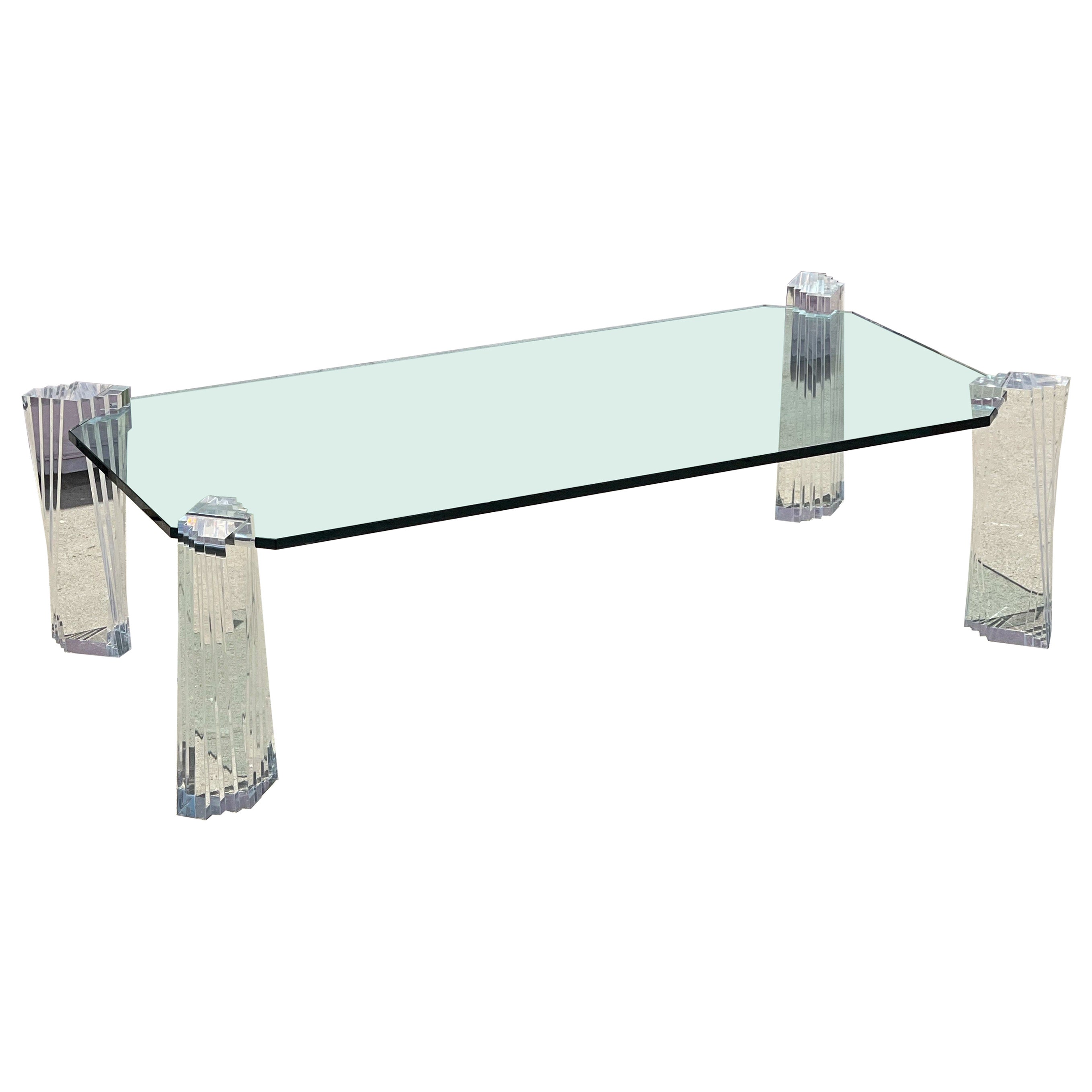 Custom Lucite and Glass Coffee Table For Sale at 1stDibs custom glass coffee table, customized