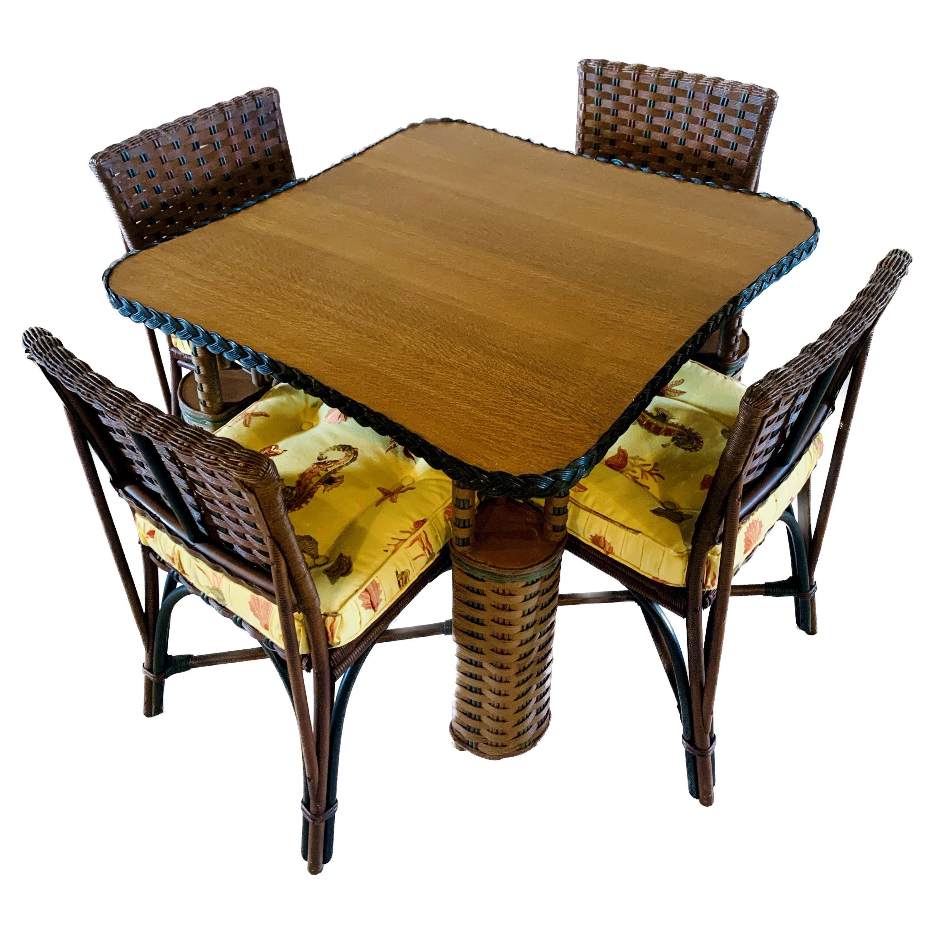 Card Table with Four Chairs By Heritage Henredon at 1stDibs card