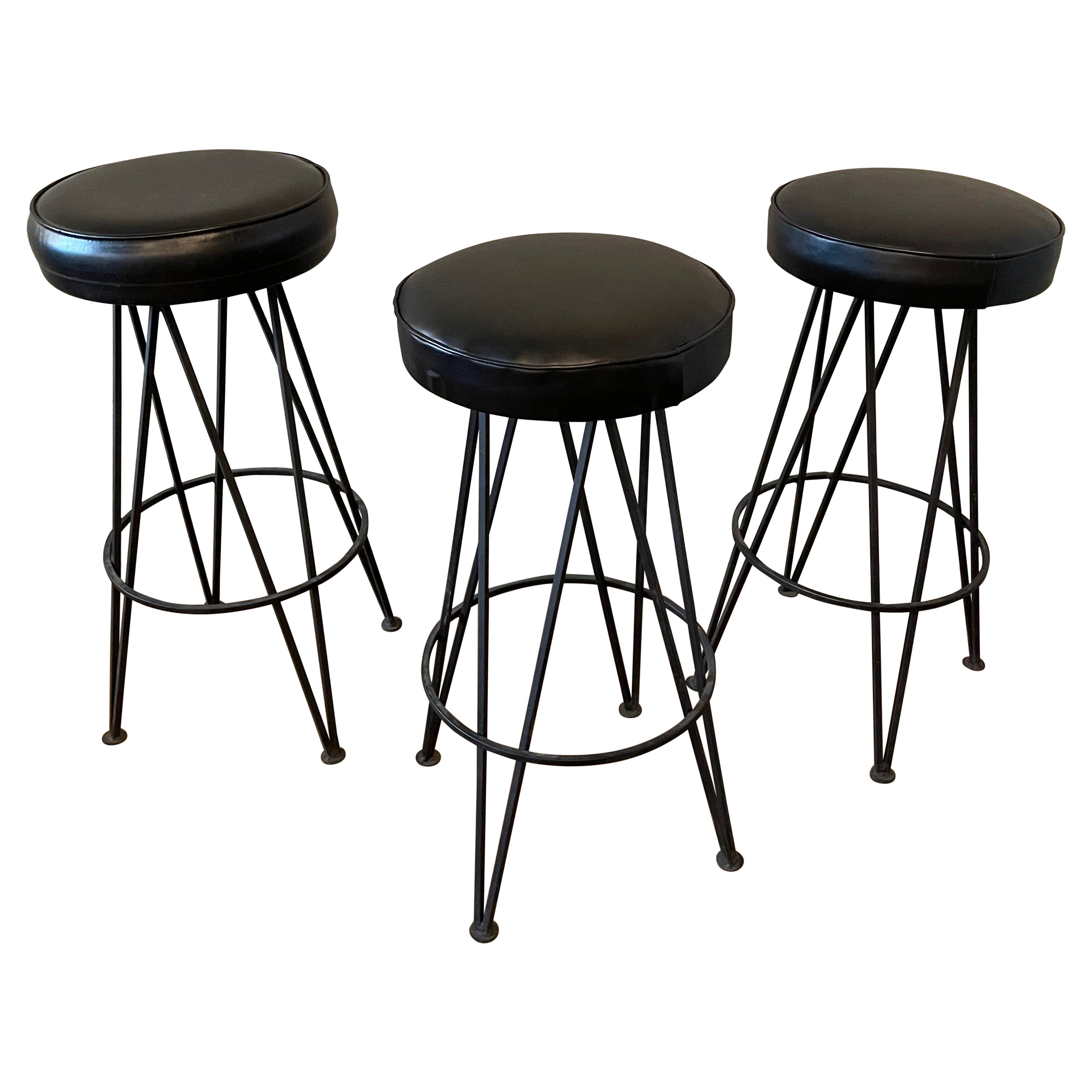 Wrought Iron Bar Stools at 1stDibs