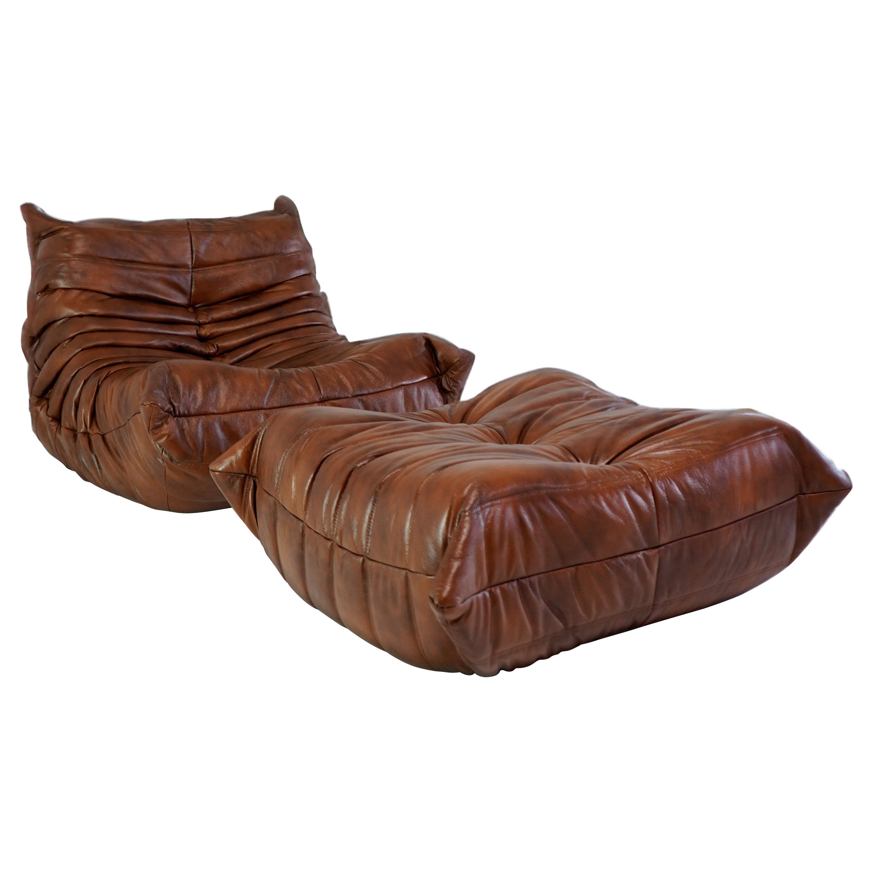 Togo Fireside Lounge Chair and Ottoman, Michel Ducaroy for Ligne Roset