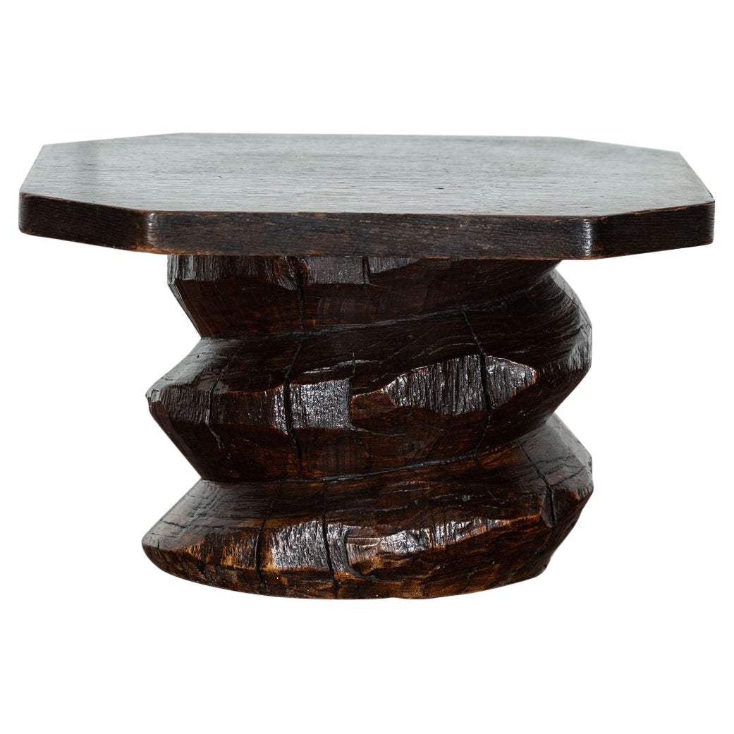 MidC French Elm Corkscrew Pedestal Table For Sale at 1stDibs