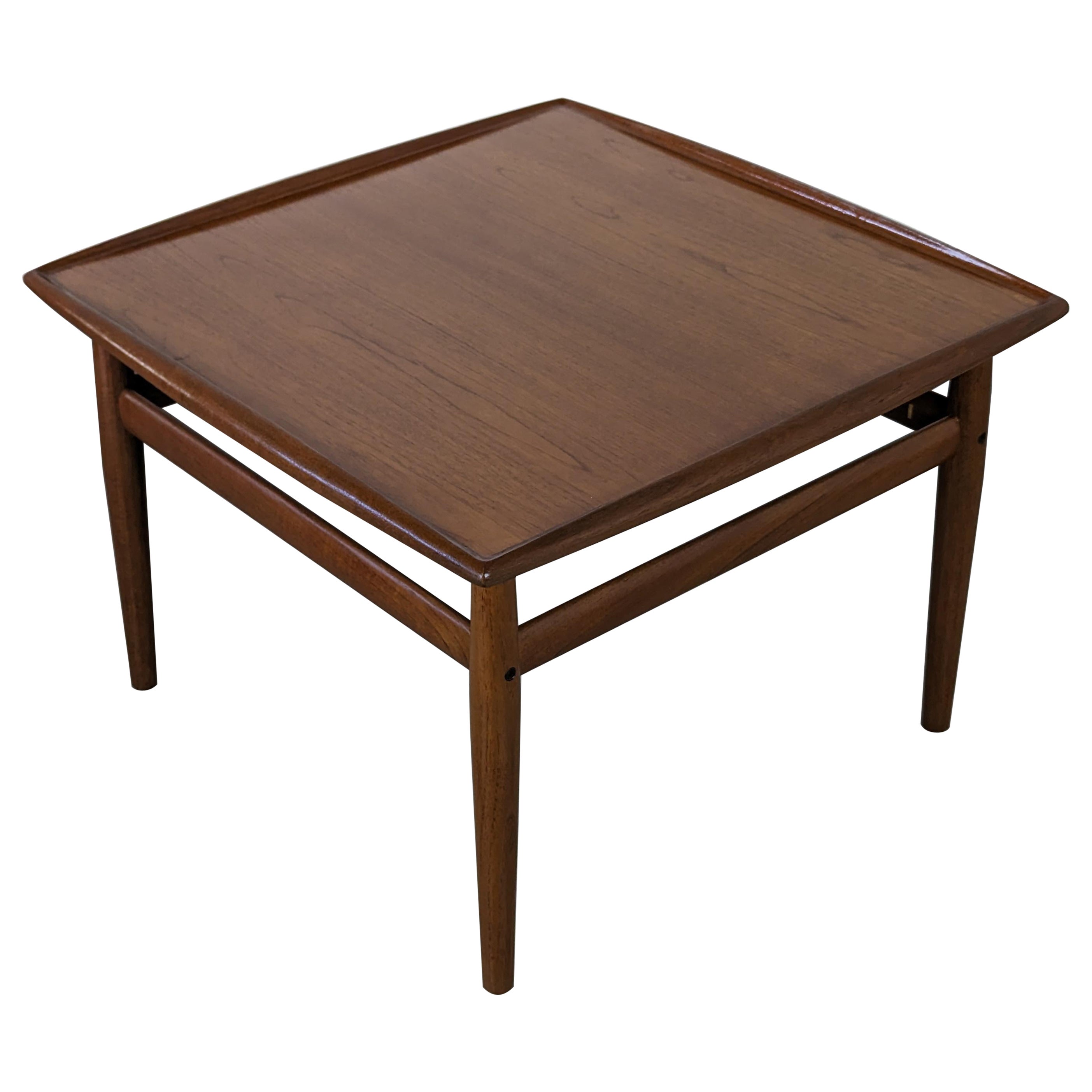 Danish Modern Teak Side Table with Turned Edges by Grete Jalk For Sale