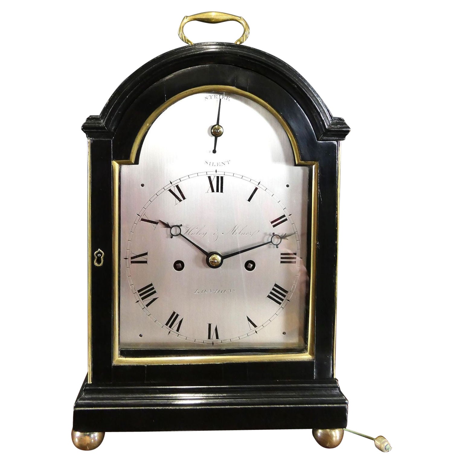 Stunning Victorian Ebonised Jas Shoolbred and Co London Wall Clock
