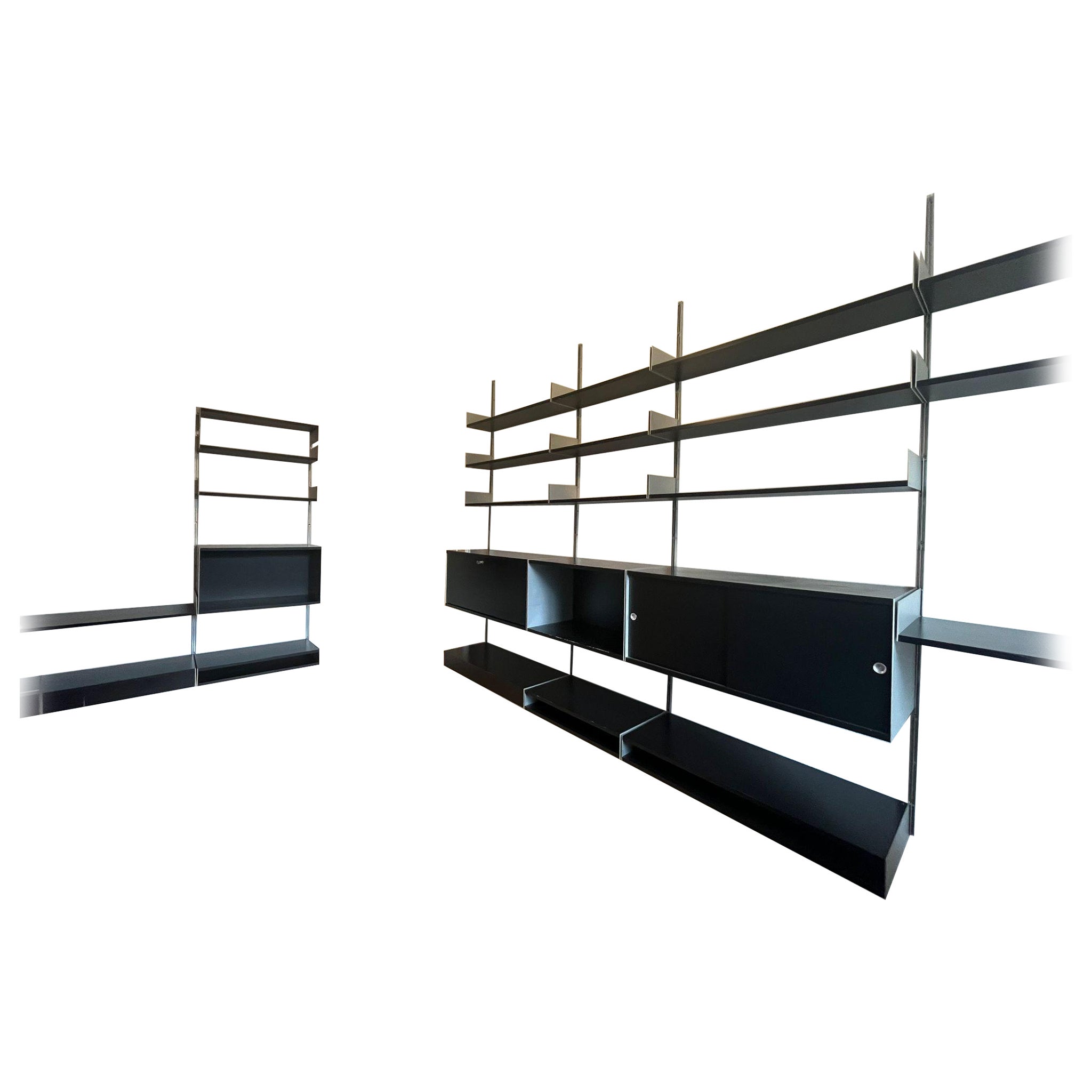 Authentic Vitsoe Shelving System 606 by Dieter Rams in black 1973
