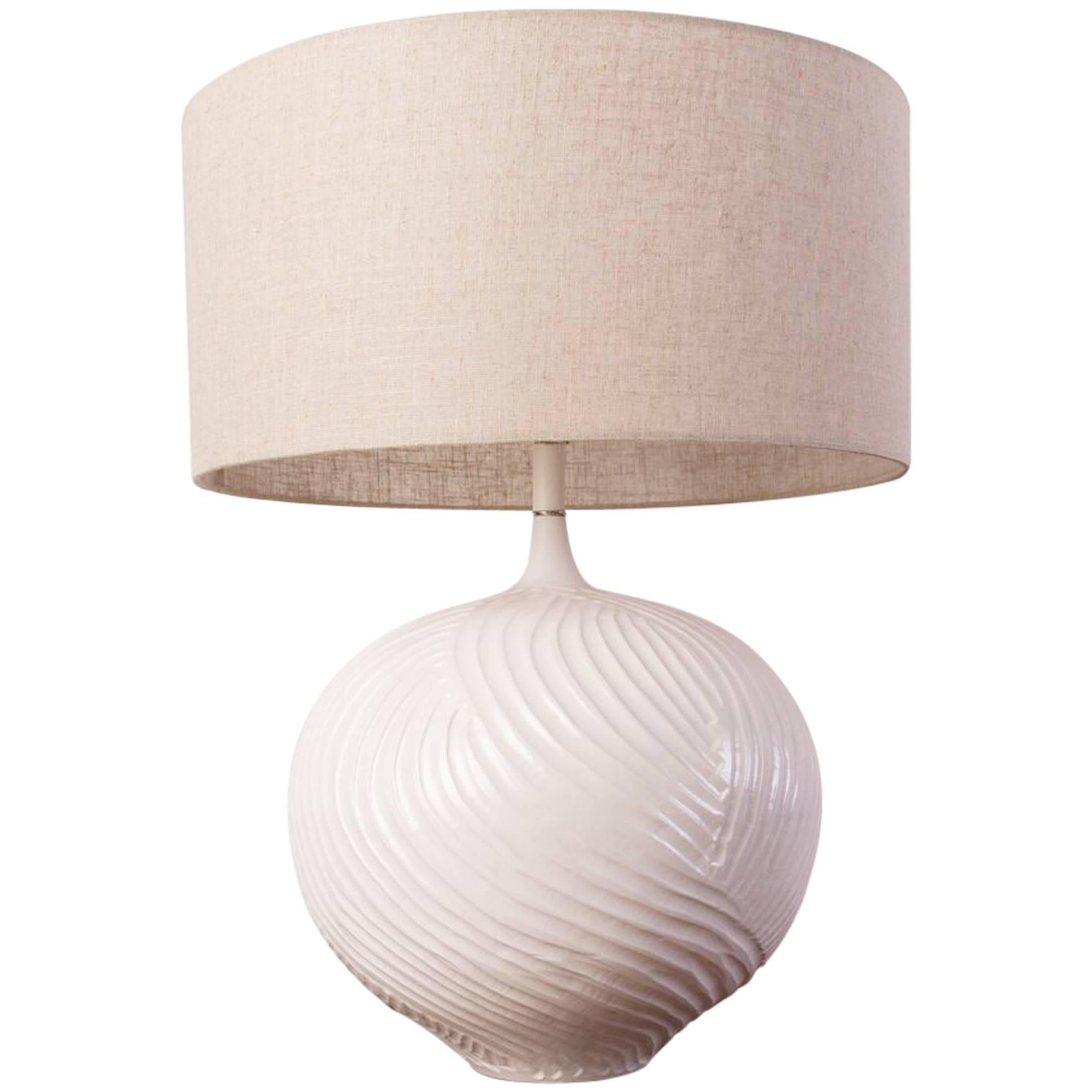 Large Textured Ceramic Lamp For Sale at 1stDibs