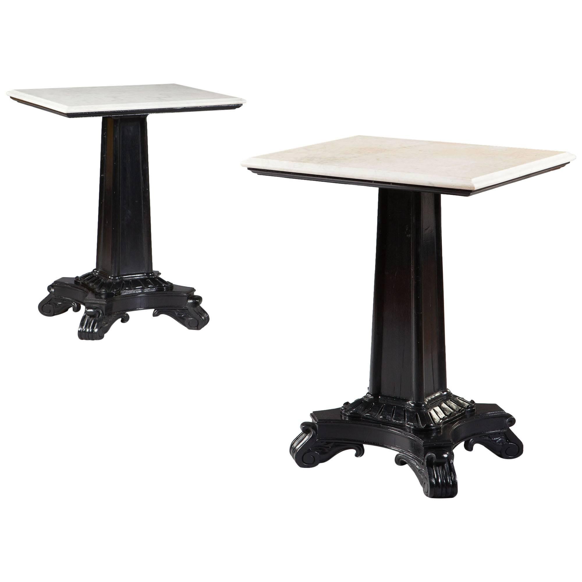 Pair of Solid Glass Pedestals or Side Tables at 1stDibs