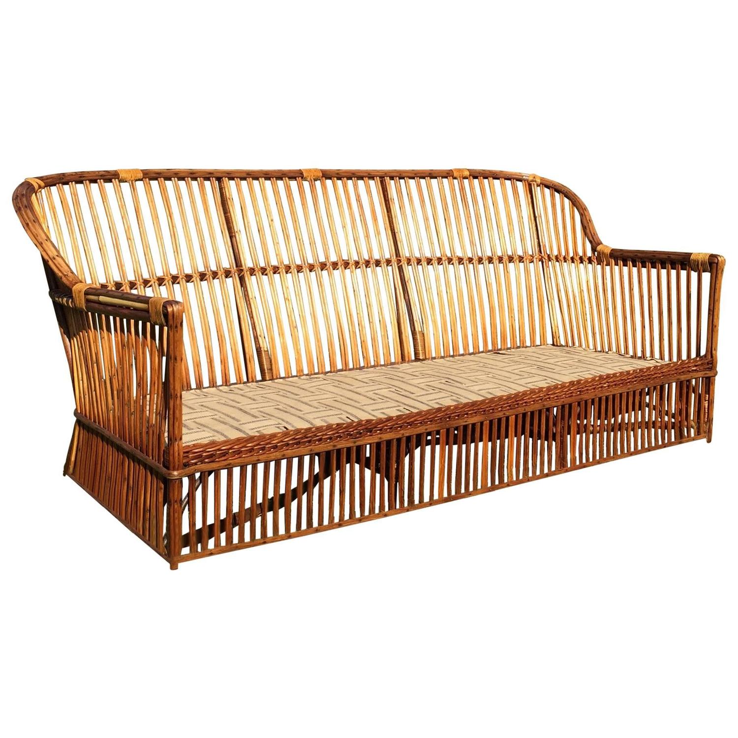 Antique Stick Wicker Sofa For Sale at 1stdibs