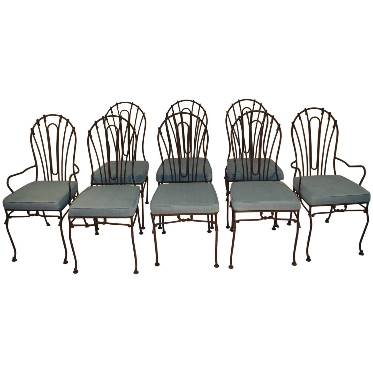 Set of Eight Indoor or Outdoor Wrought Iron Chairs at 1stDibs wrought