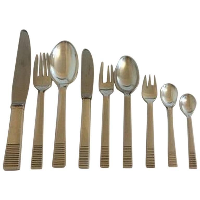Jensen Stainless Steel Flatware Tuja Tanaguil Set of 72 Pieces at