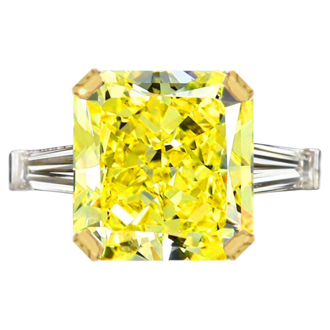 GIA Certified 7.08 Carats Fancy Intense Yellow Radiant Diamond