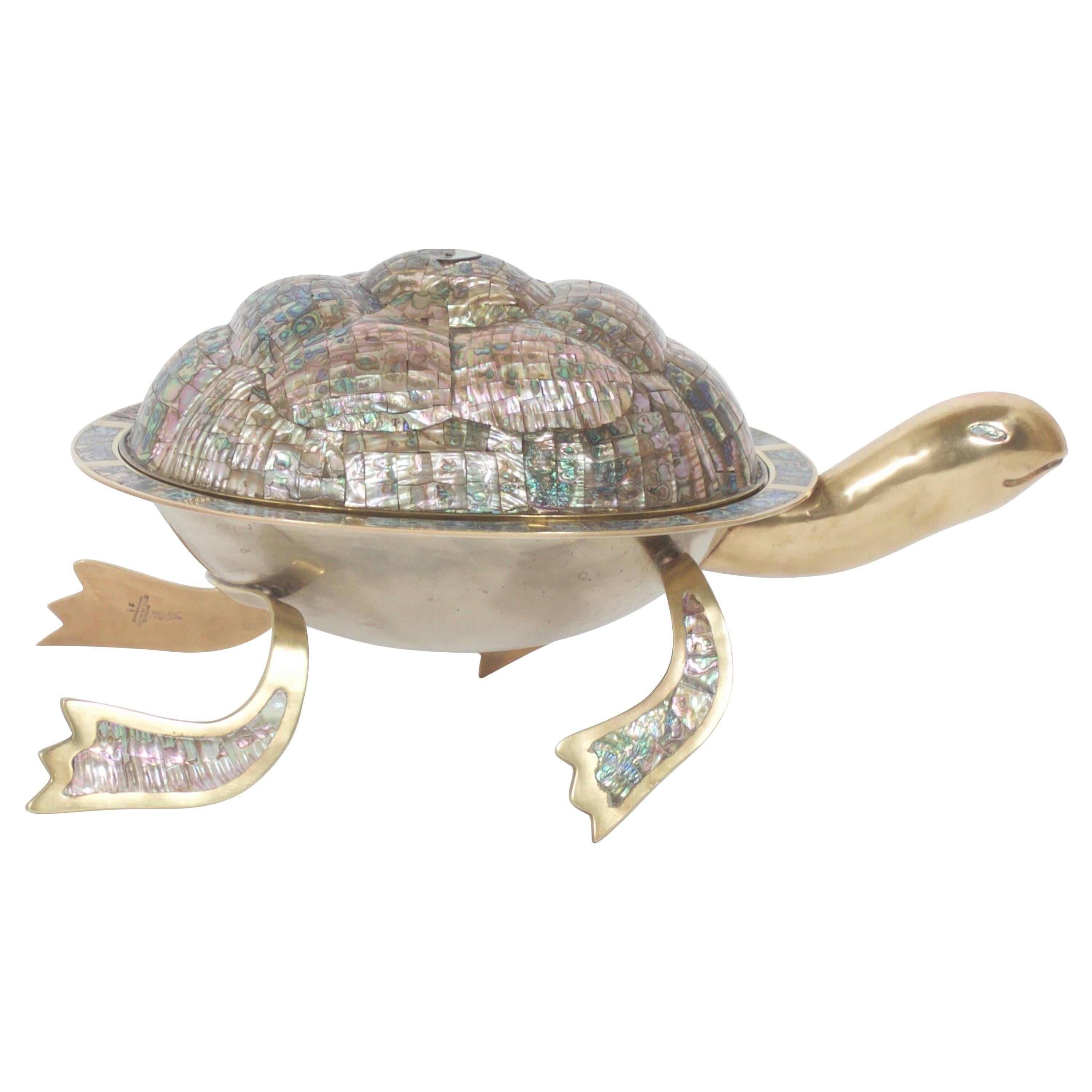 Abalone Turtle Serving Bowl at 1stDibs