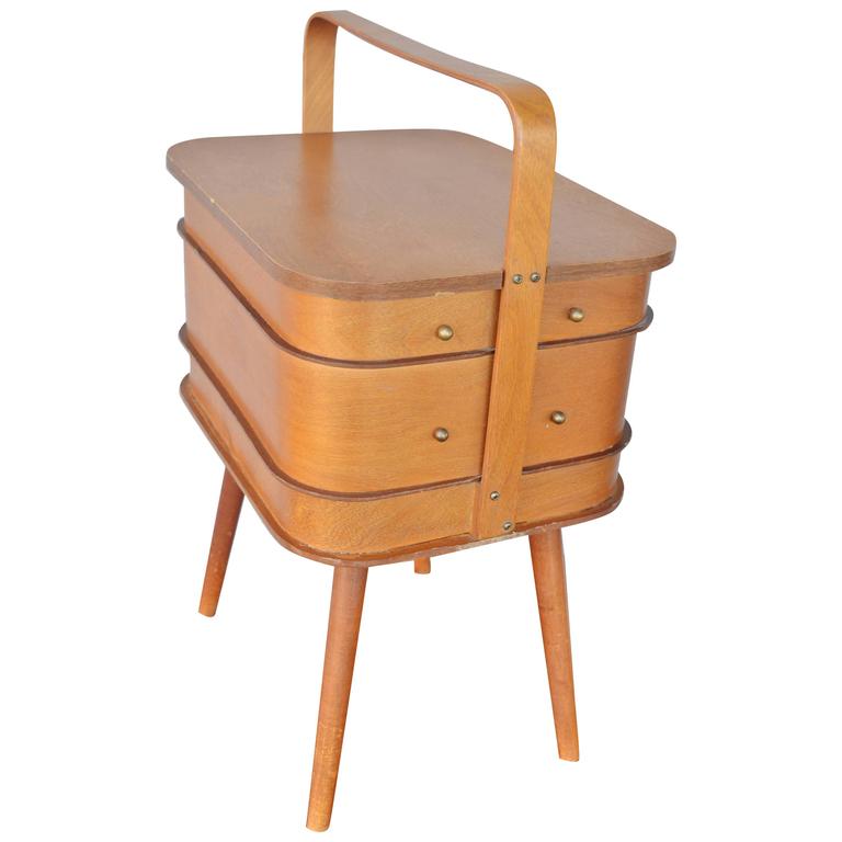 Danish Portable Sewing / Jewelry Box at 1stDibs