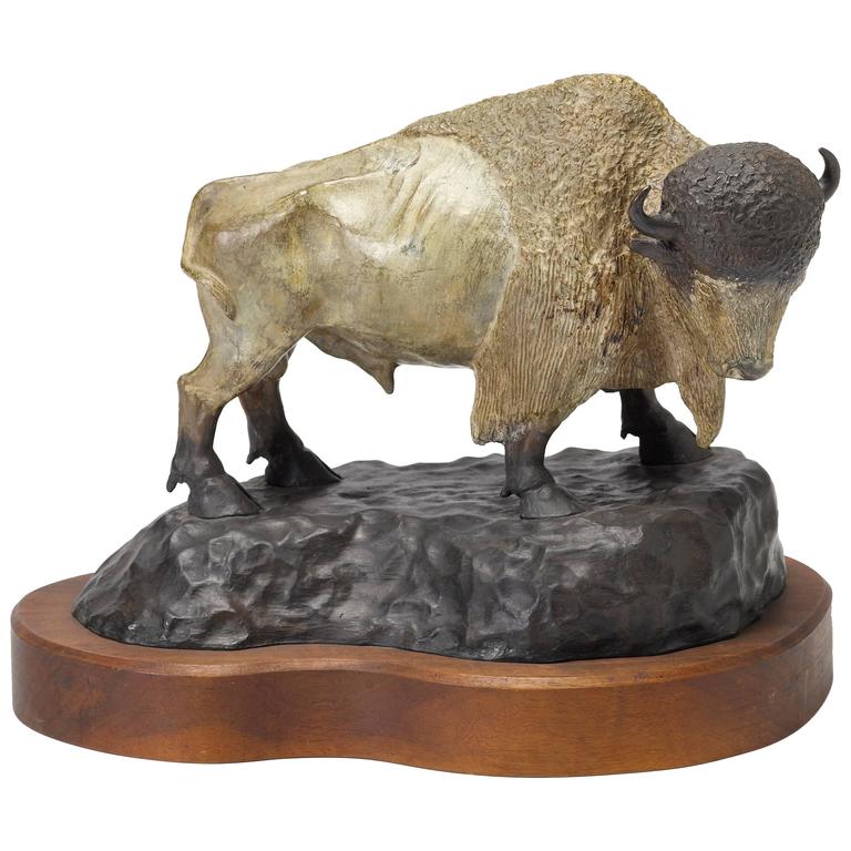 "Good Medicine" Bronze Sculpture of a Western Buffalo, circa 1973 For