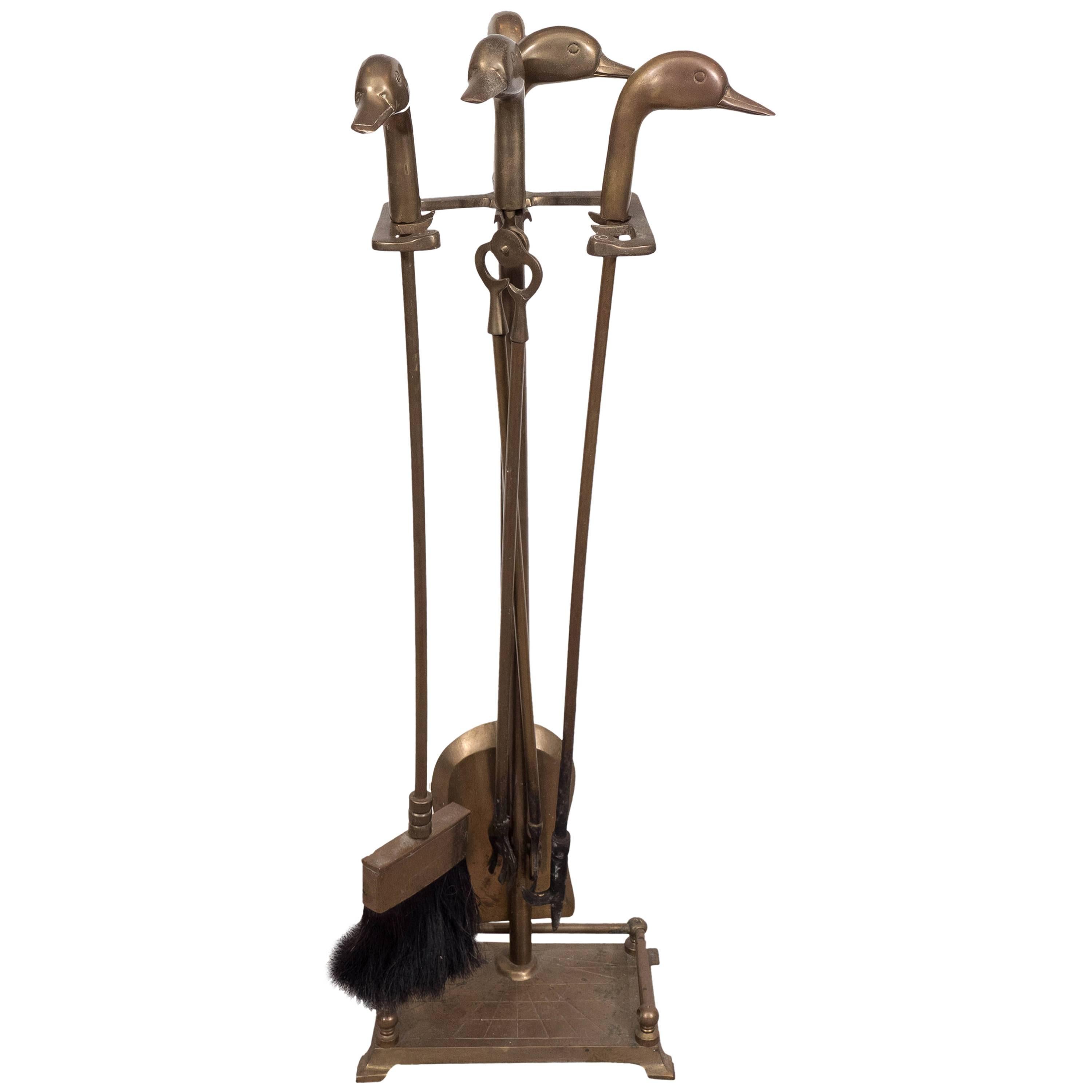 Set of 1950s Fireplace Tools with Duck Head Handles at 1stDibs duck