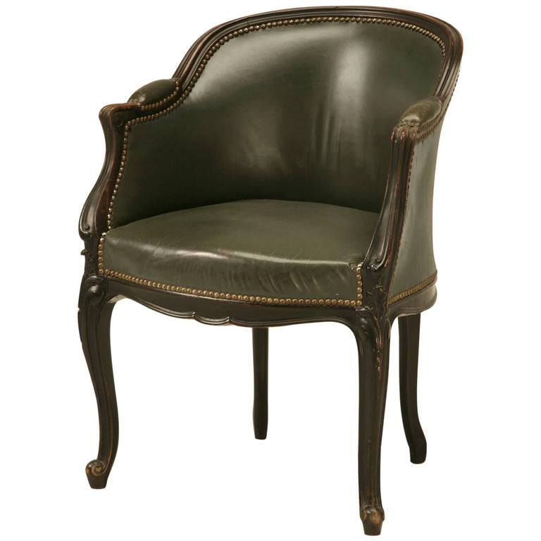 French Louis XV Style Ebonized Desk Chair at 1stDibs