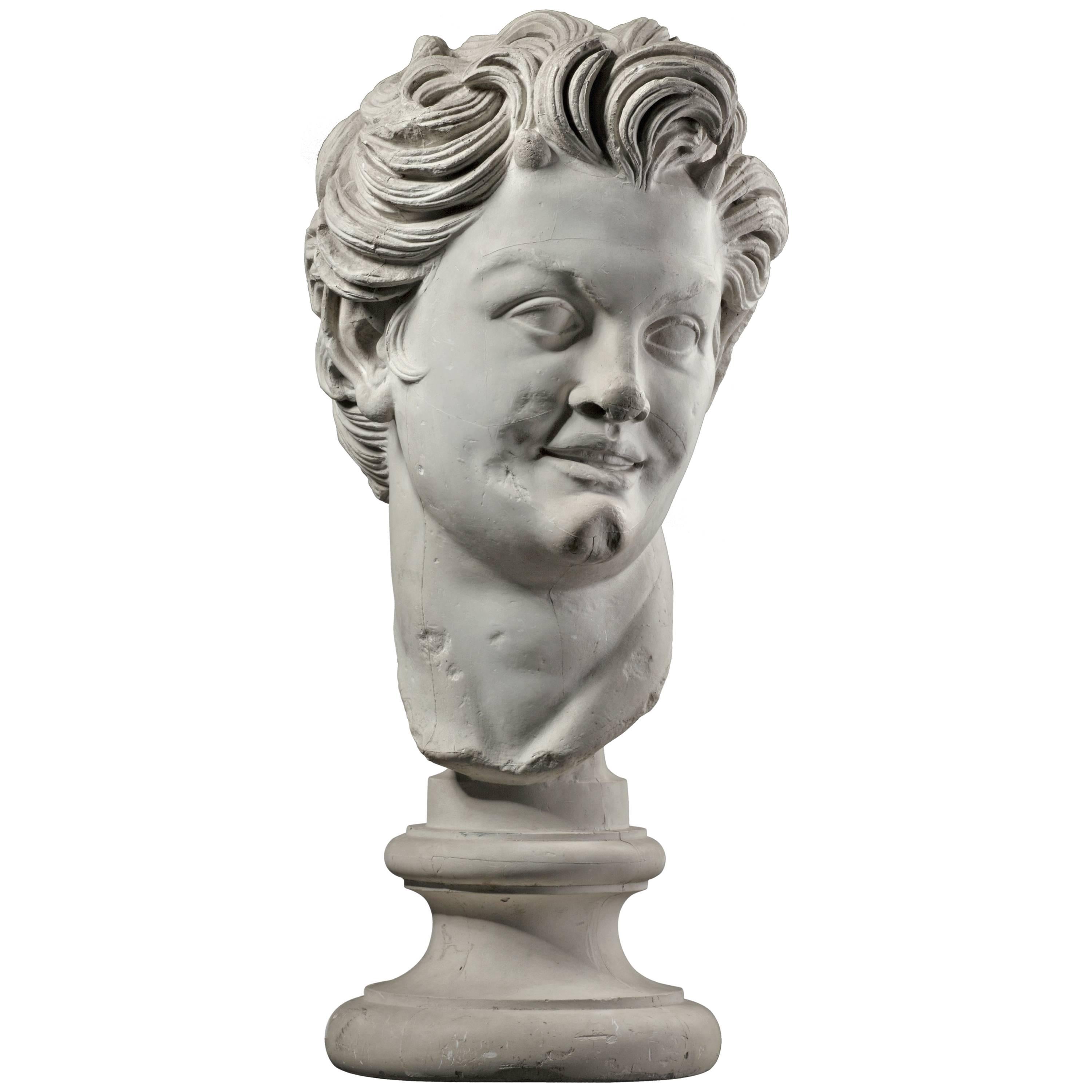 Large Plaster Bust of a Faun For Sale at 1stDibs