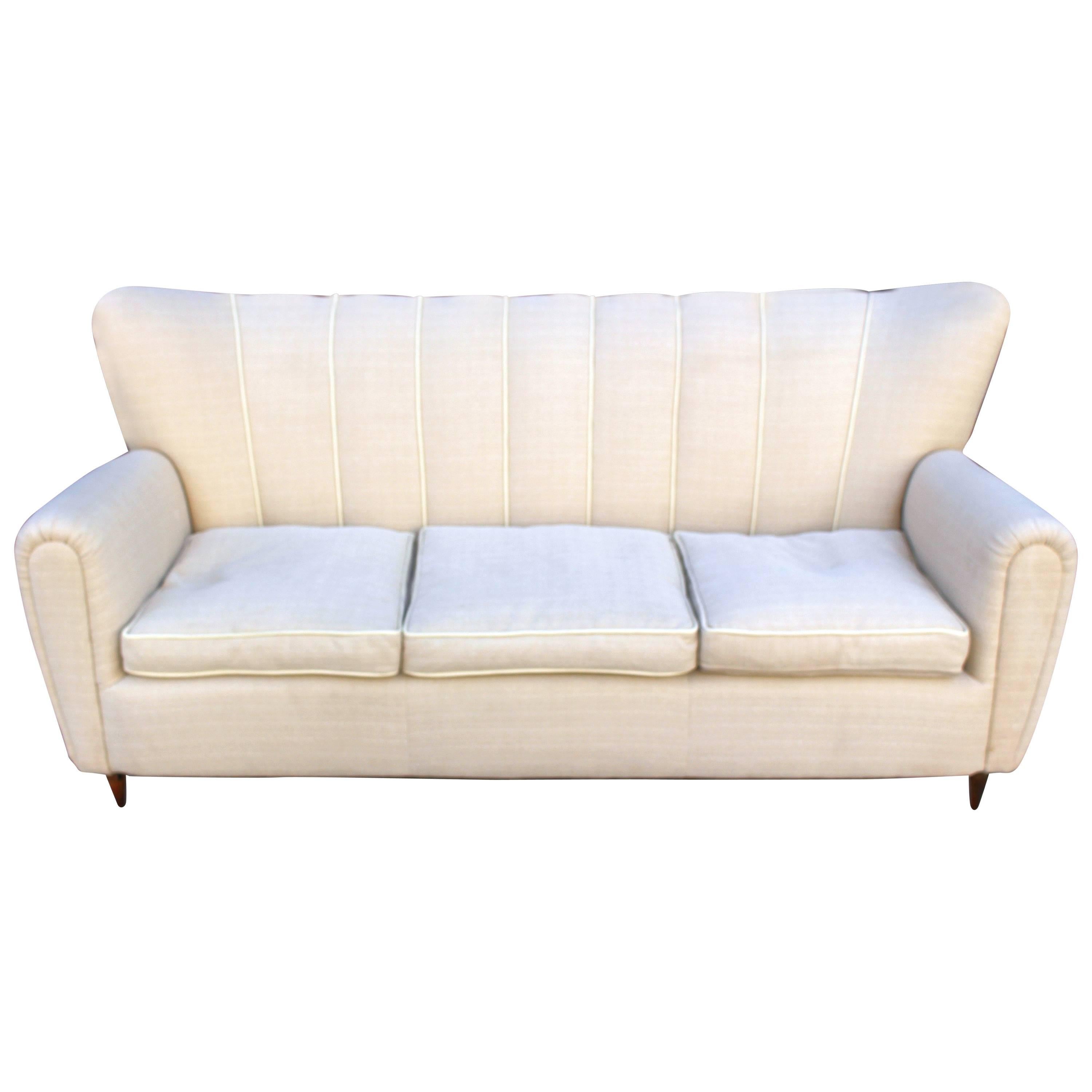 Italian Style Vintage Sofa In Walnut at 1stDibs