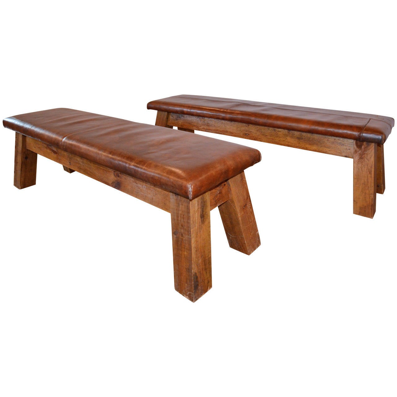 Vintage Leather Gymnasium Bench at 1stDibs