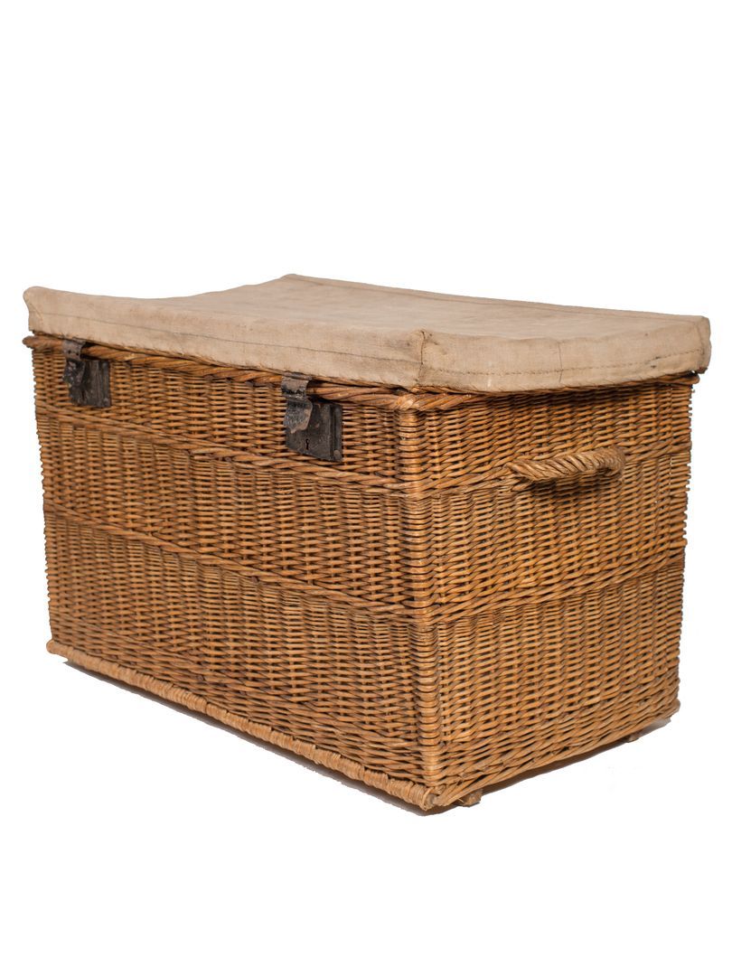 Antique French Wicker Trunk at 1stdibs